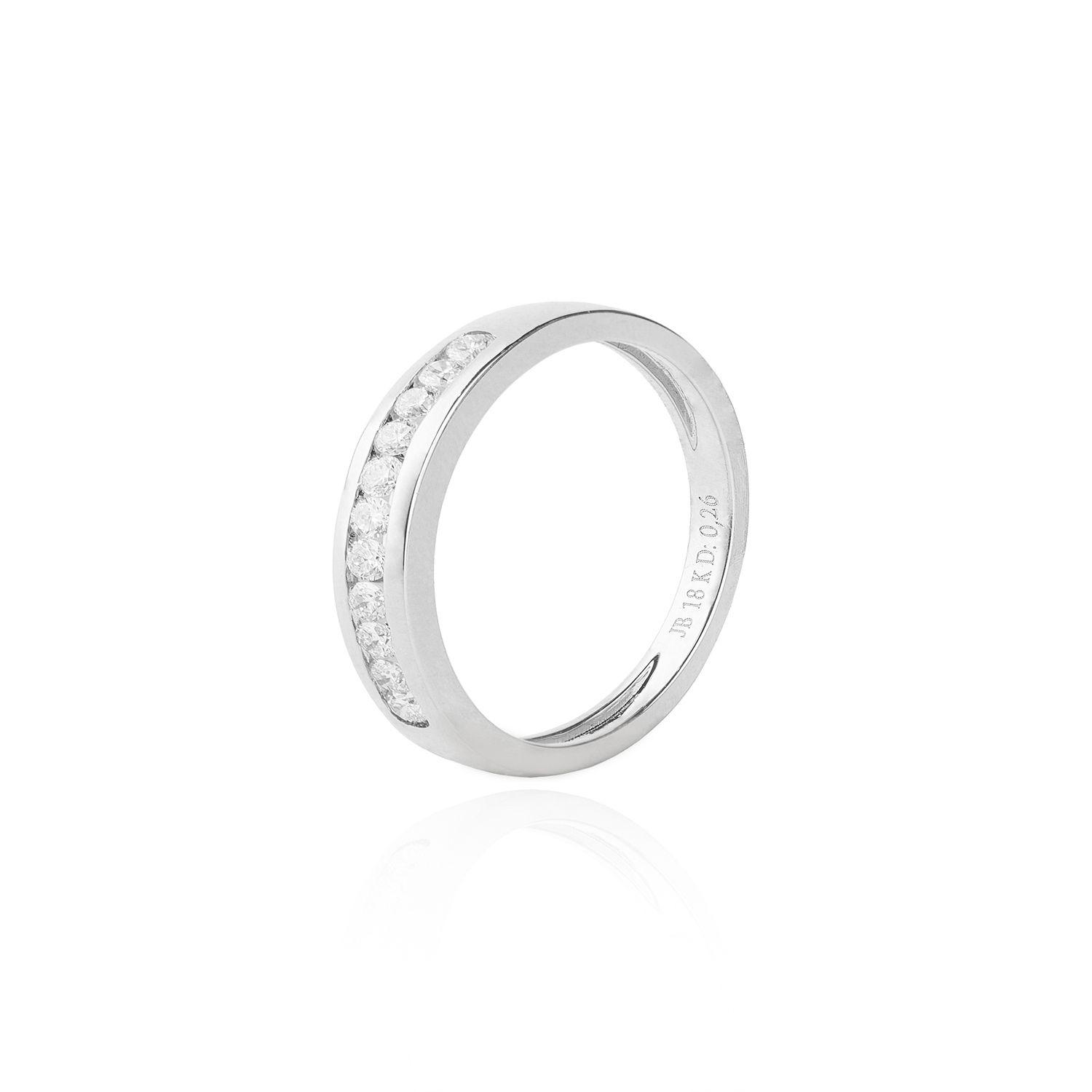 Anillo Oro Blanco 18kt Diamantes 26 Pts-0