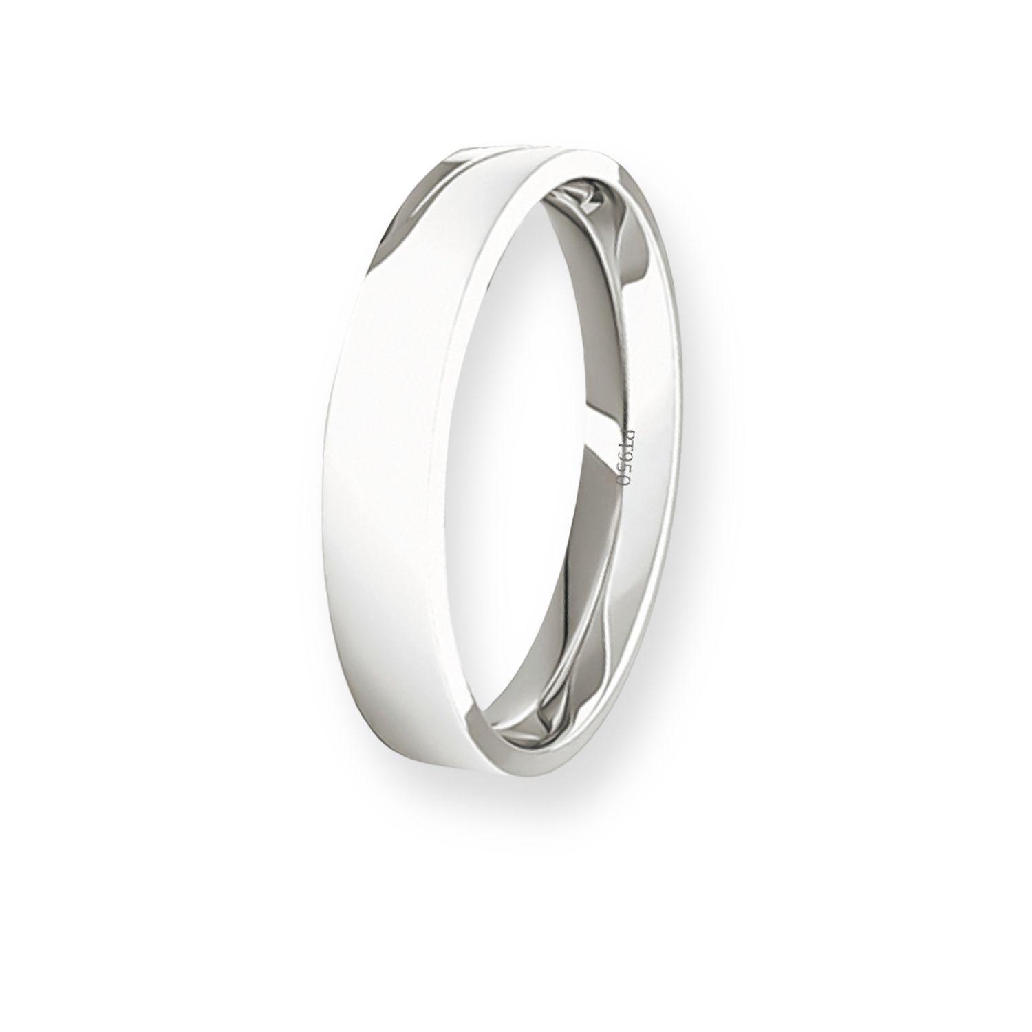 Argolla Matrimonio de Platino Modelo Tubo ErgoFit Portus de 3,5mm-0