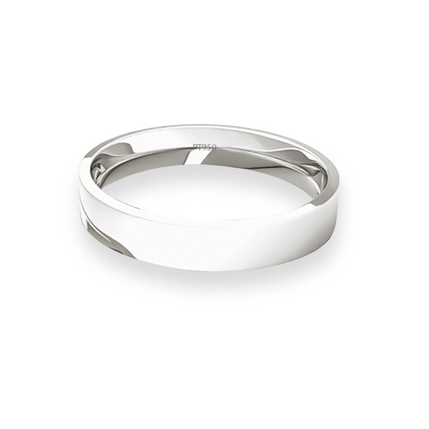 Argolla Matrimonio de Platino Modelo Tubo ErgoFit Portus de 3,5mm-1