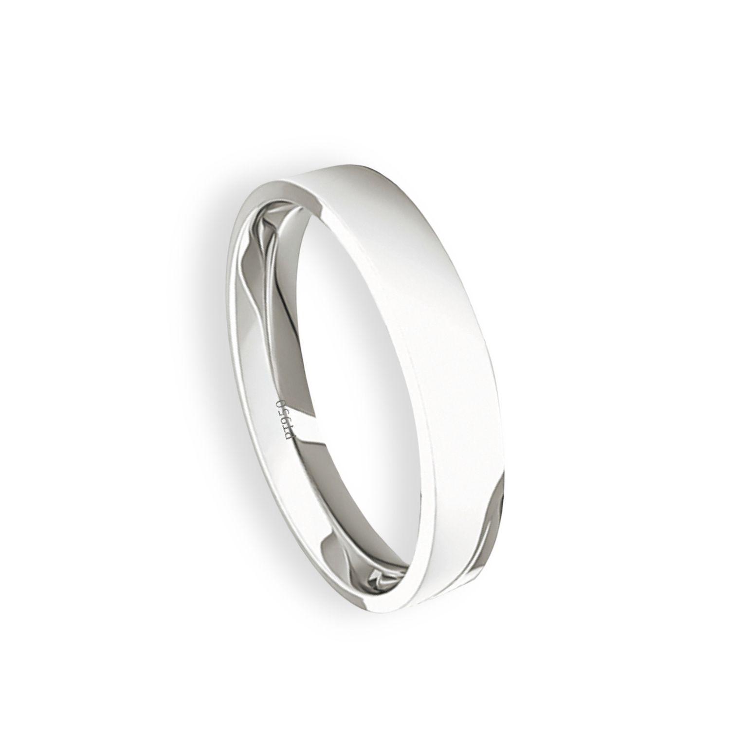 Argolla Matrimonio de Platino Modelo Tubo ErgoFit Portus de 3,5mm-2
