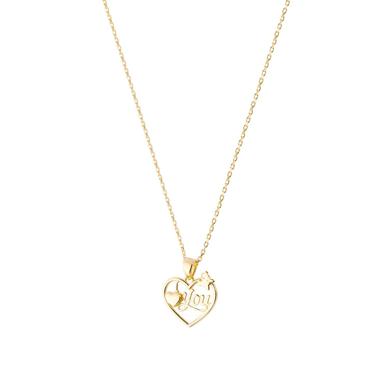 Collar Oro Amarillo 18kt Modelo Corazón I ❤ You-2