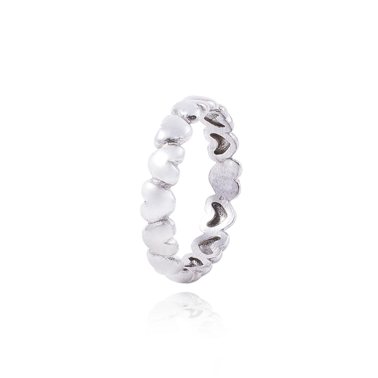 Anillo de Plata Esterlina 925 Corazones 36-0