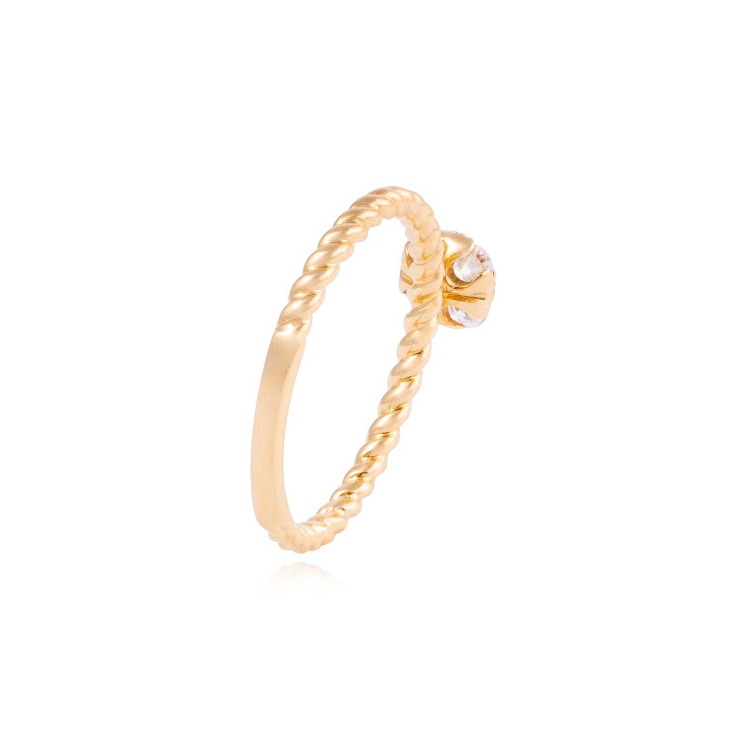 Anillo Compromiso de Oro de 18kt Solitario 29 puntos de diamante-2