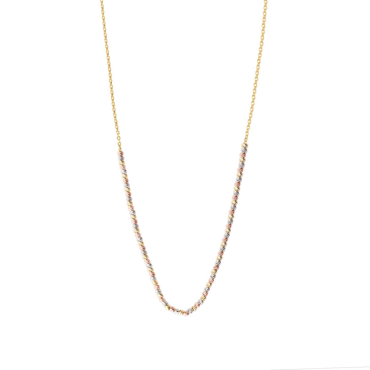 Collares de Oro 18kt Modelo Pelotitas Tricolor-0