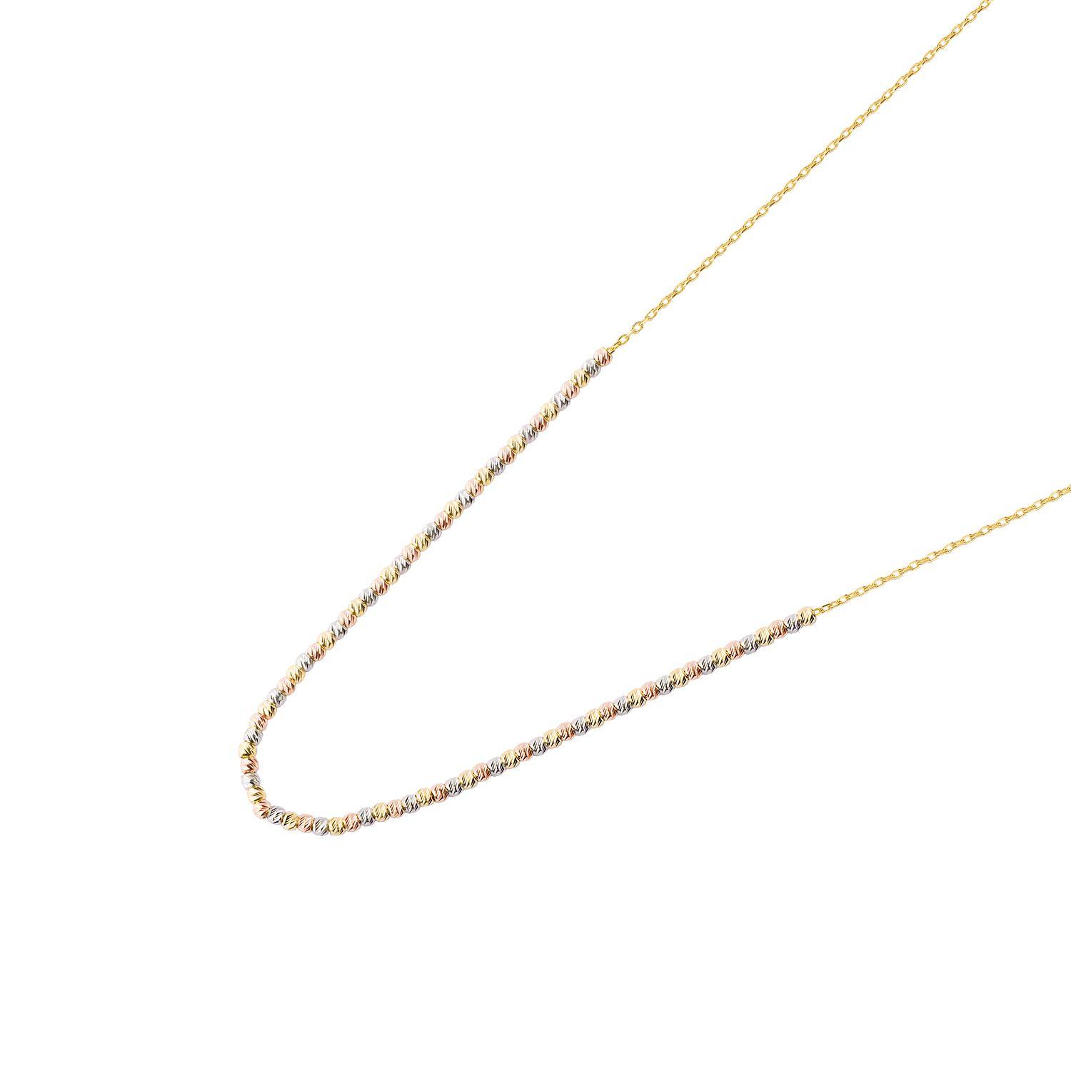 Collares de Oro 18kt Modelo Pelotitas Tricolor-1