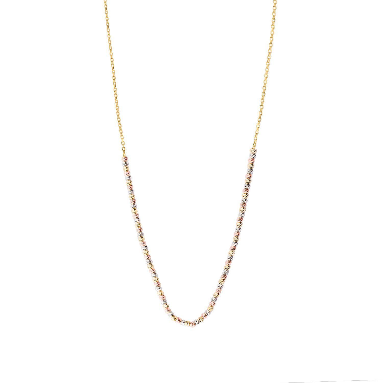 Collares de Oro 18kt Modelo Pelotitas Tricolor-2