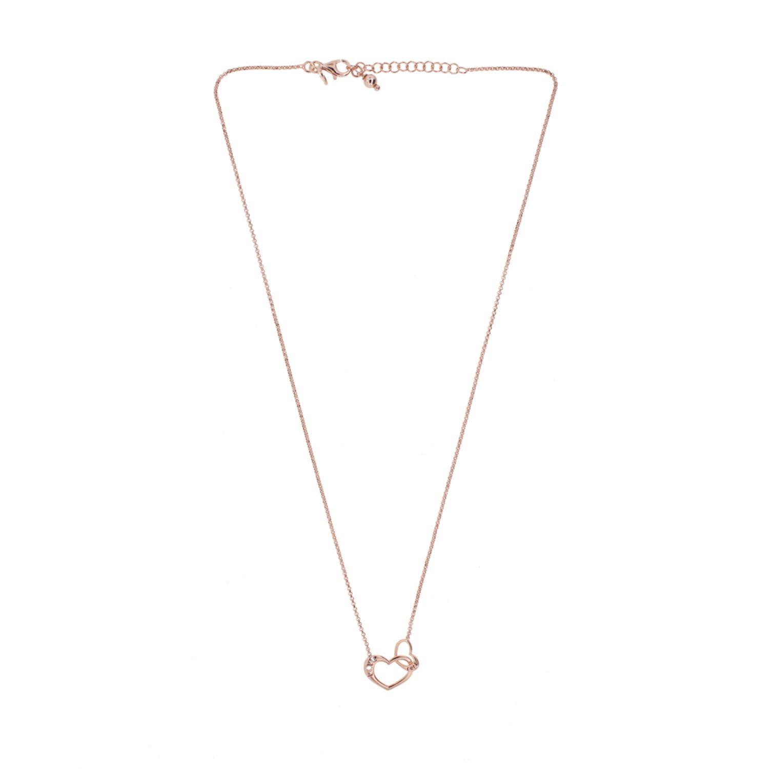 Collar de Plata Esterlina 925 Corazon Rose Revestido en Oro 18kt-2