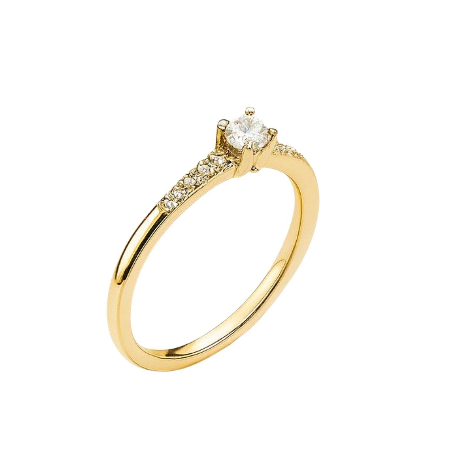 Anillo Oro Amarillo 18kt Circonita-Central 3MM-0