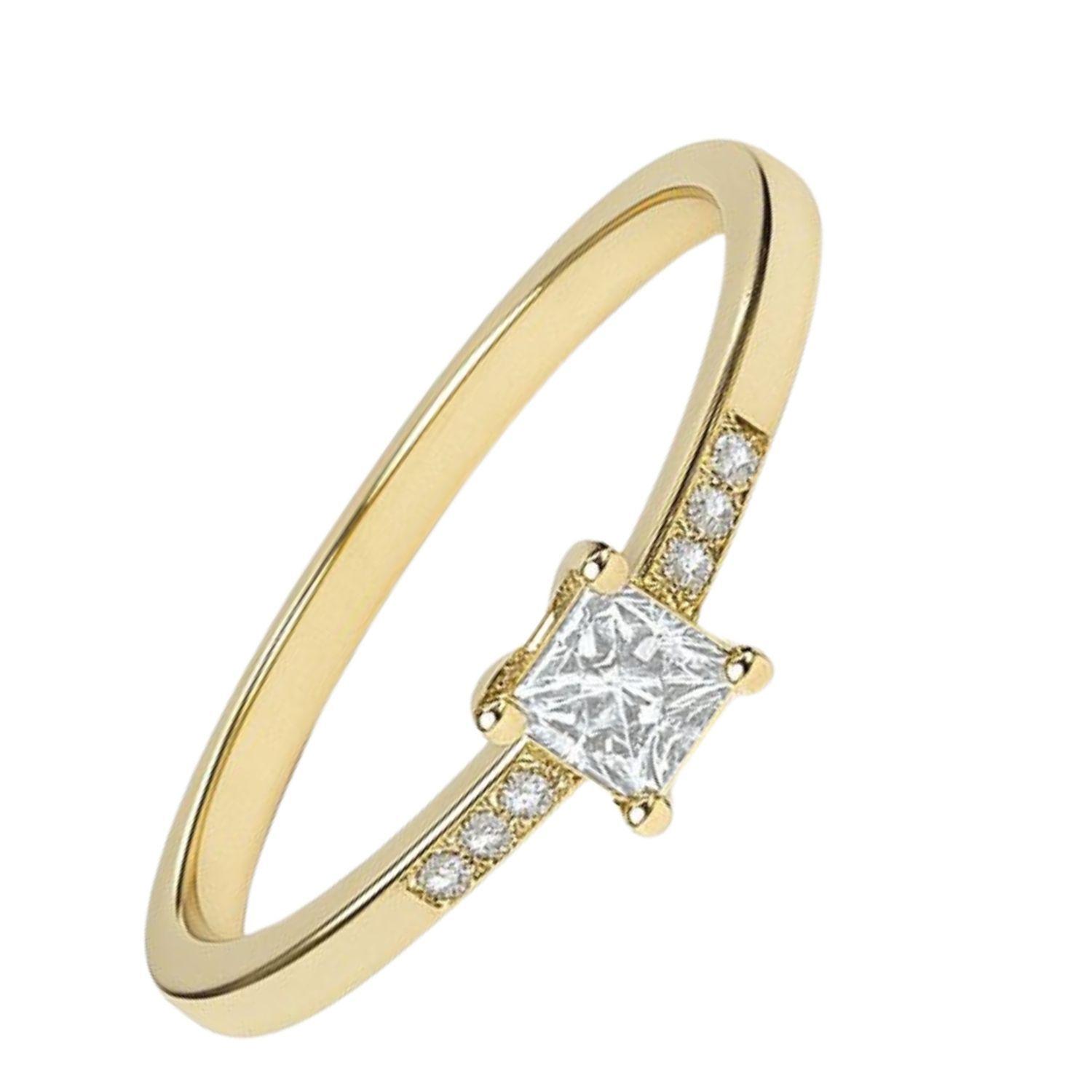 Anillo Oro Amarillo 18kt Circonita-Central 3MM-1