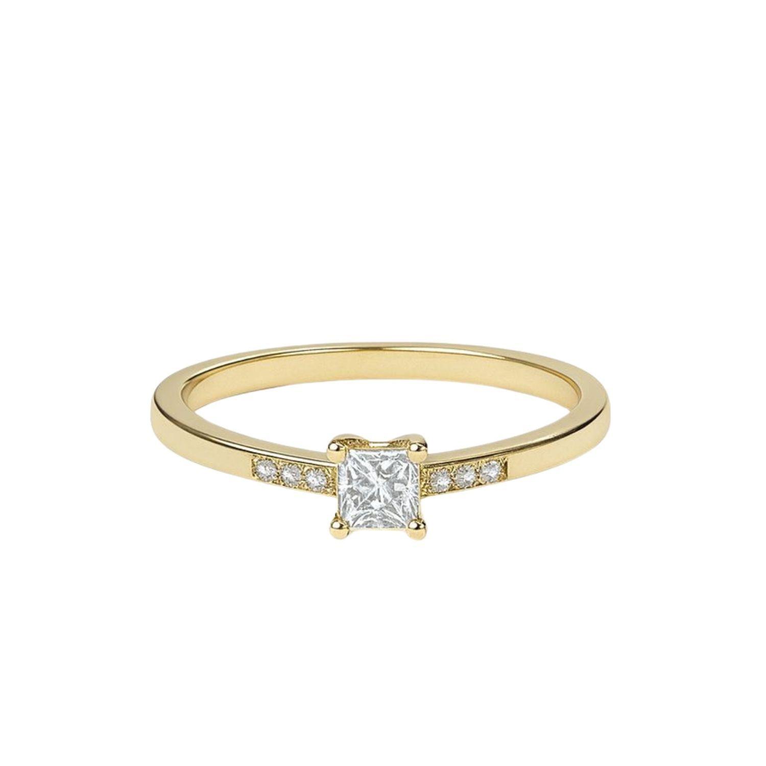 Anillo Oro Amarillo 18kt Circonita-Central 3MM-2