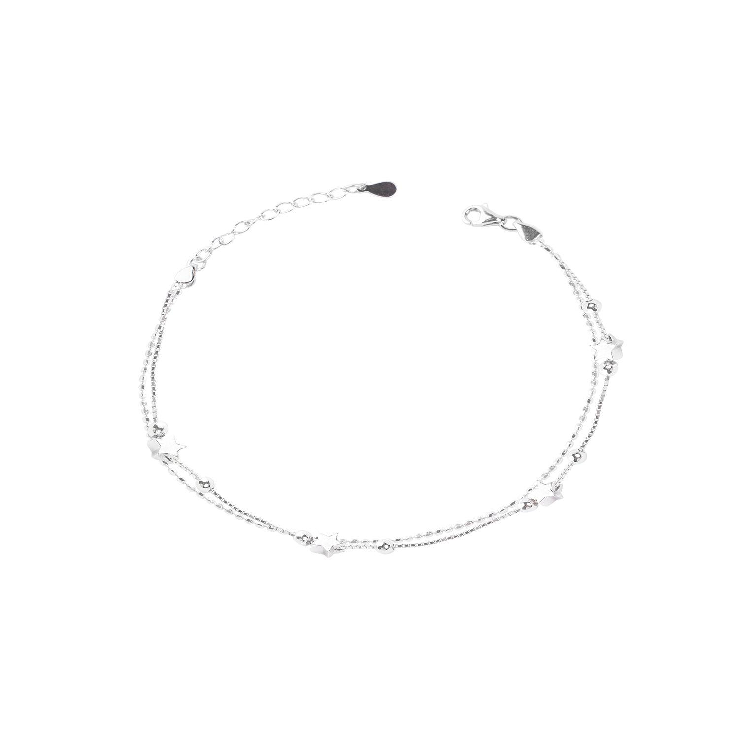 Pulsera de Plata Esterlina 925 Estrella Punto Ajustable-0