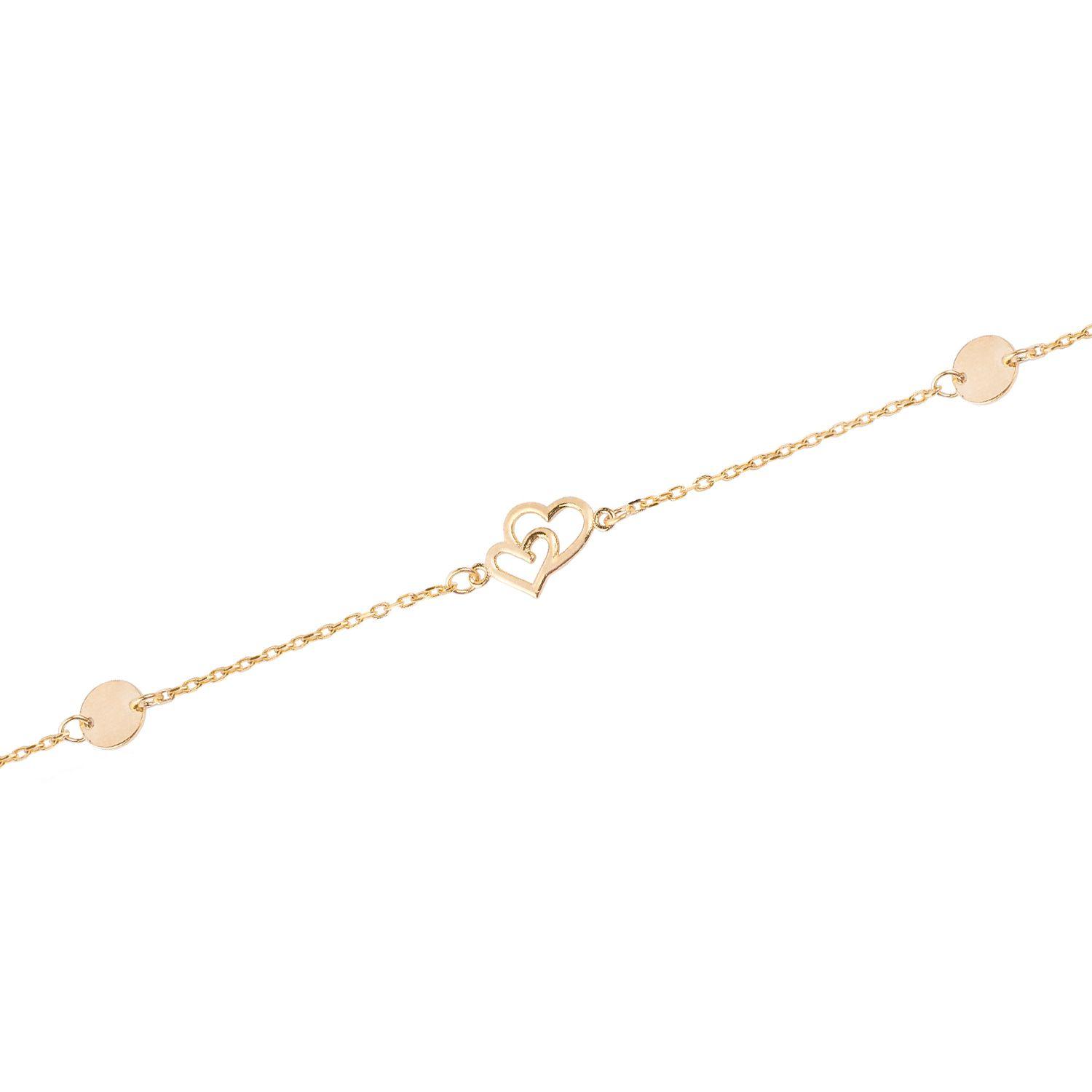 Pulsera de Oro 18kt Doble Corazon-2