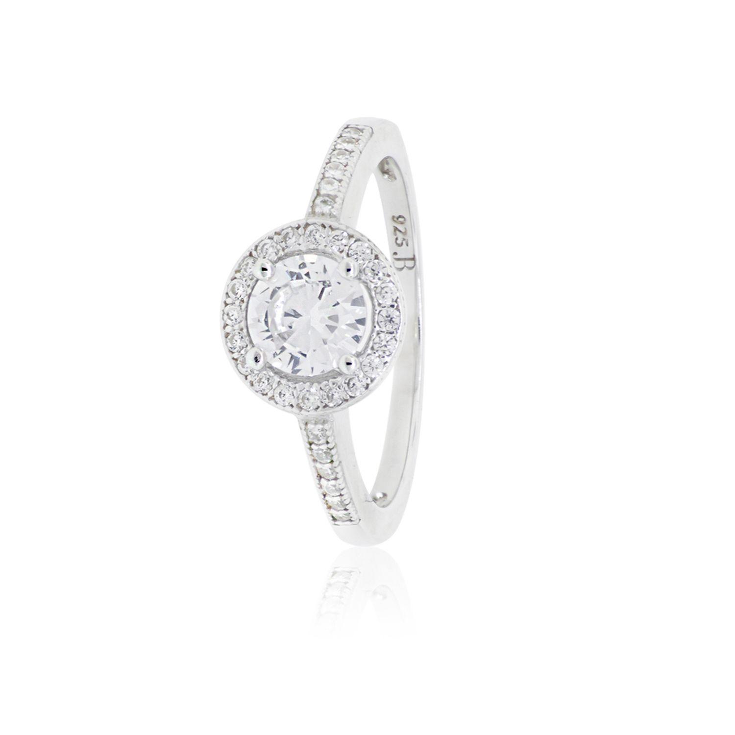 Anillo de Plata Esterlina 925 Solitario Redondo-0