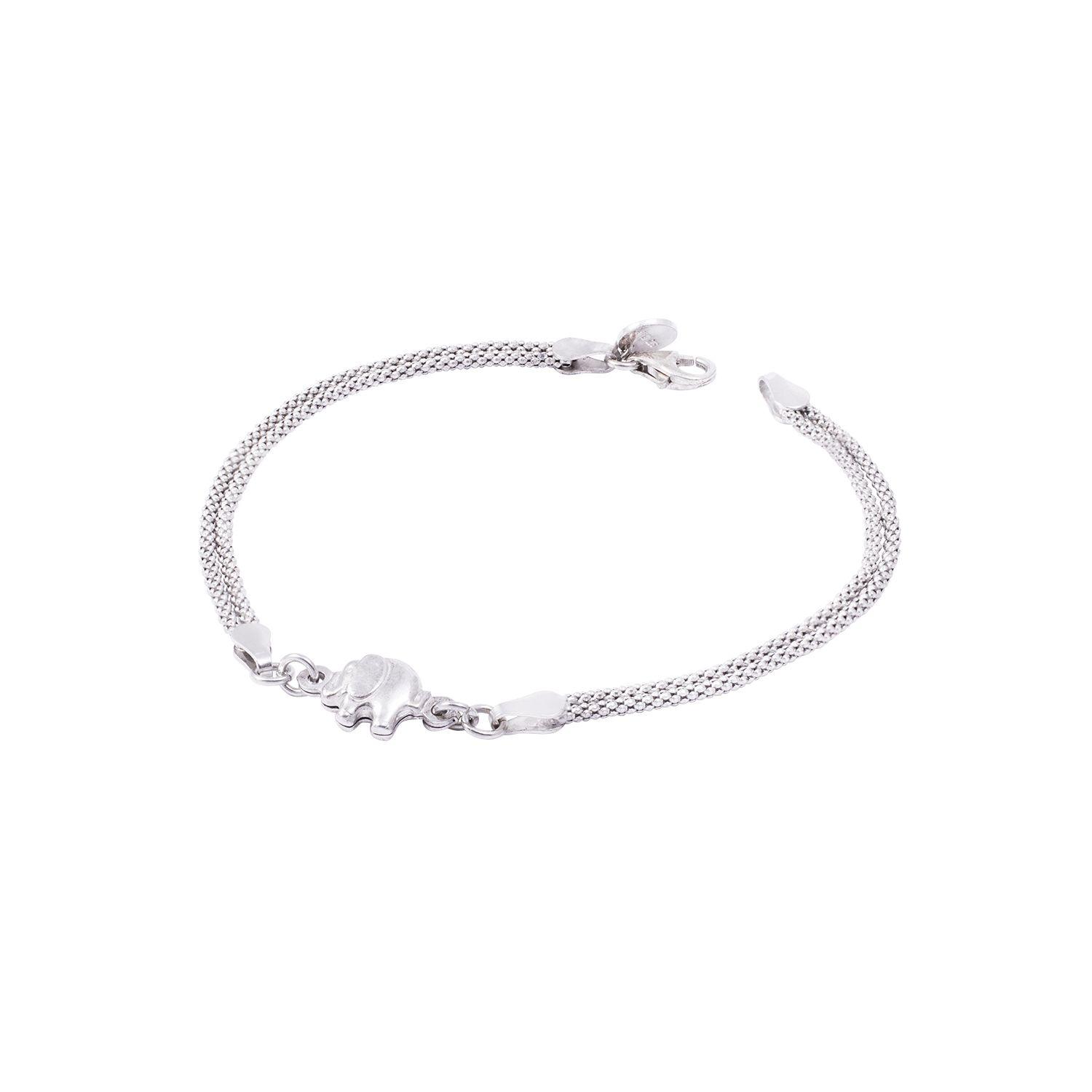 Pulsera de Plata Esterlina 925 Elefante Protector-1