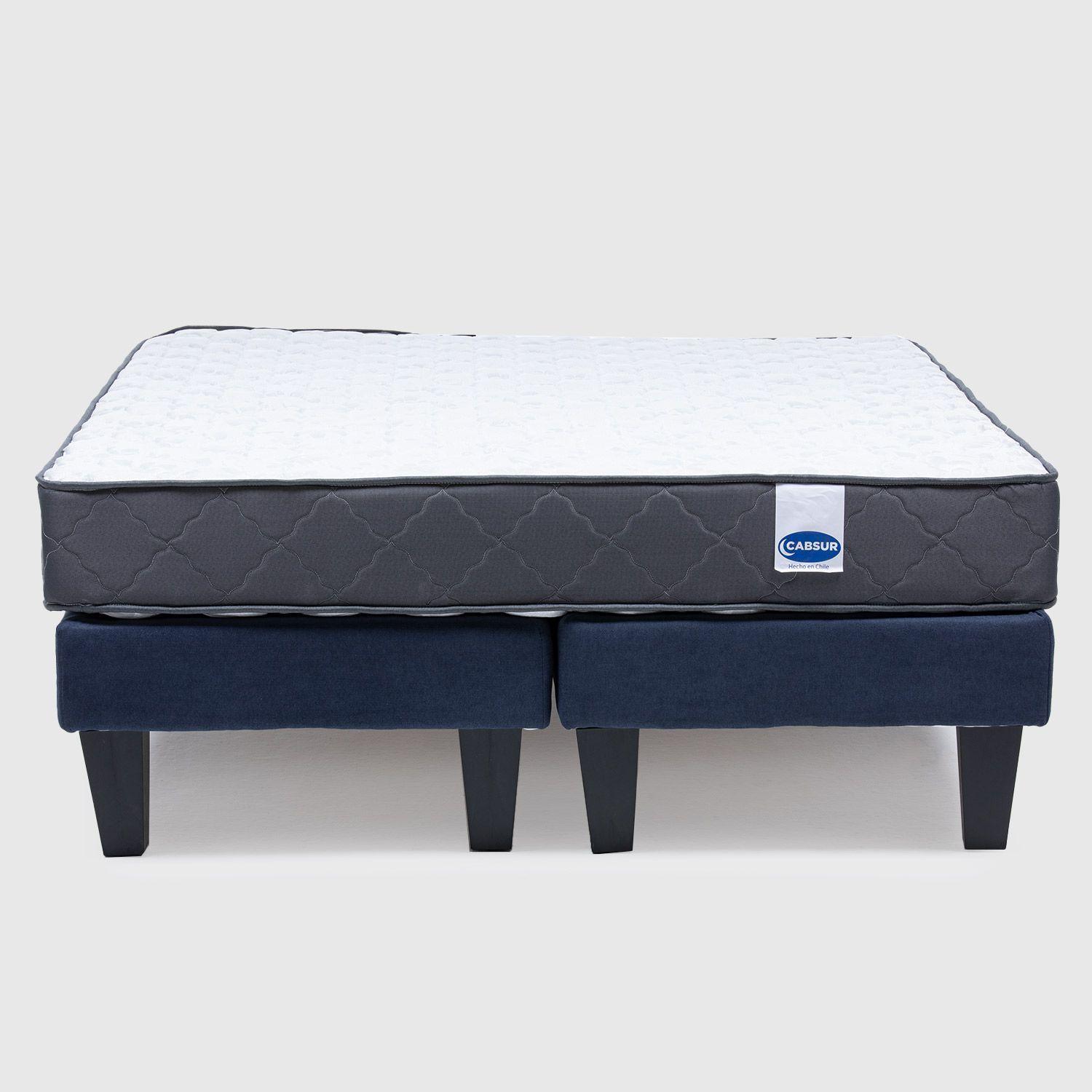 Cama Europea Caburga 2 Plazas Azul-1