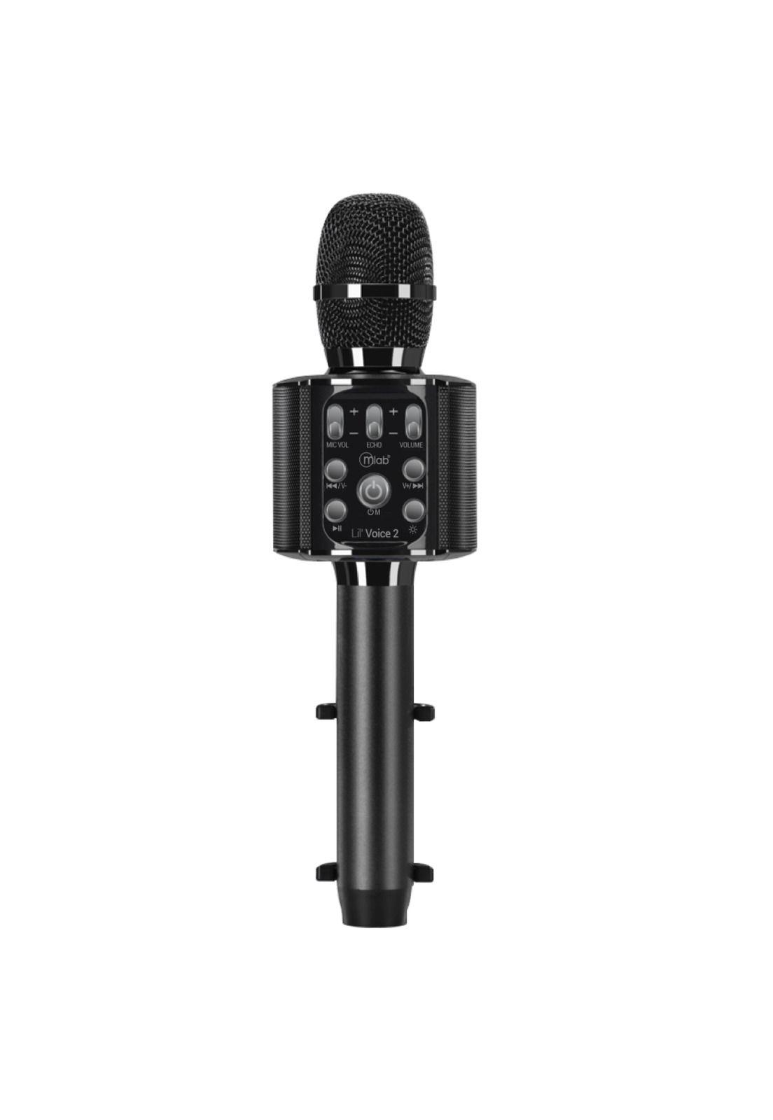 MIC KARAOKE Lil VOICE 2 LED SOPORTE METAL BLACK-0