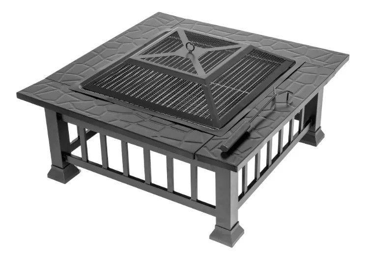 Brasero acero rectangular-0