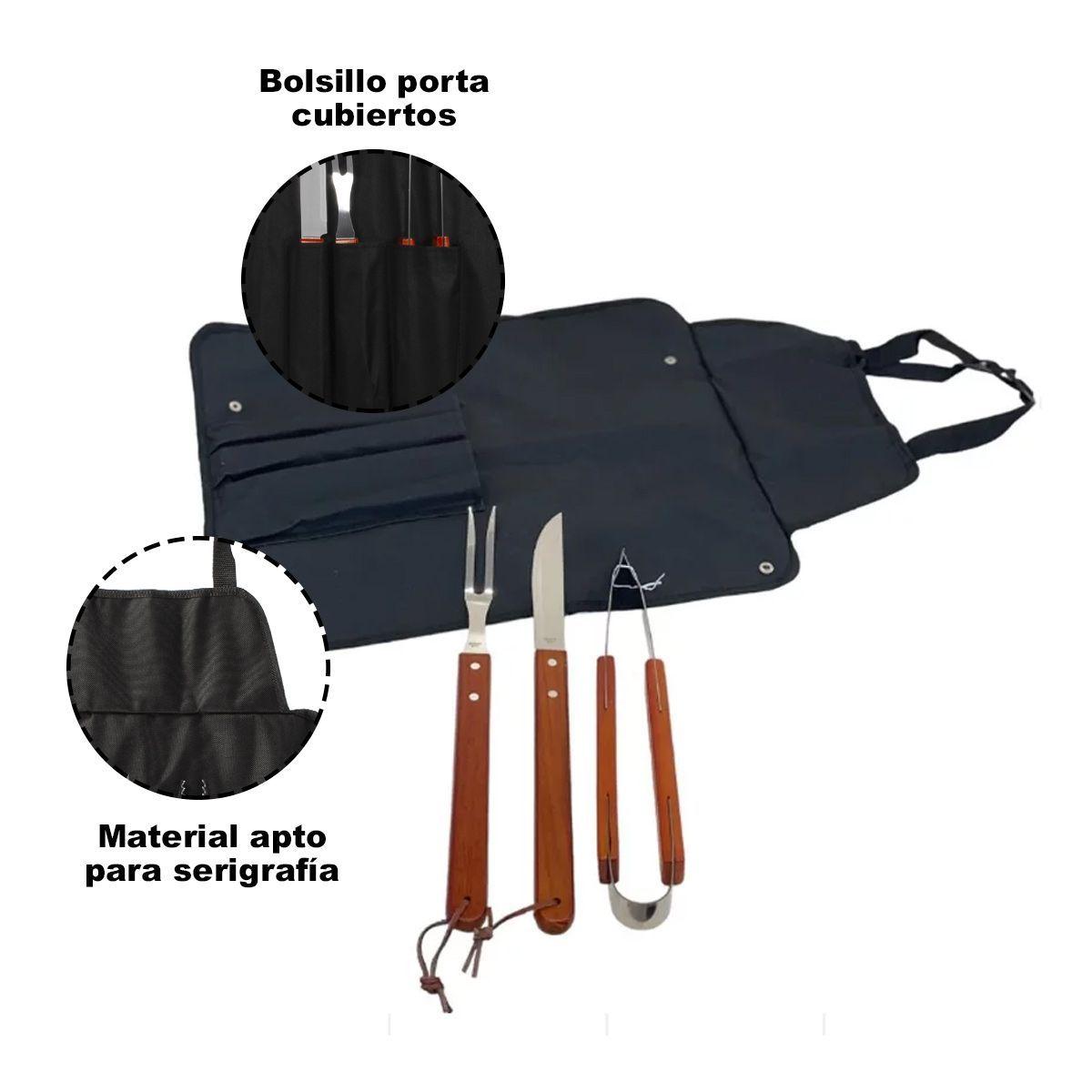 Delantal Bolso de Asado Plegable 4 piezas-1