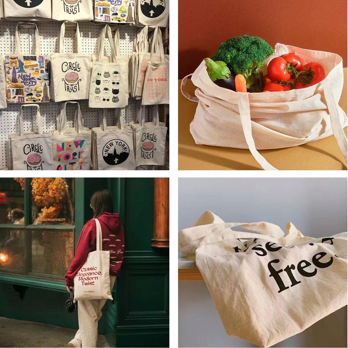 Pack 5 Bolsa De Crea Algodón 35x40 Cm Para Estampar Bordar-4