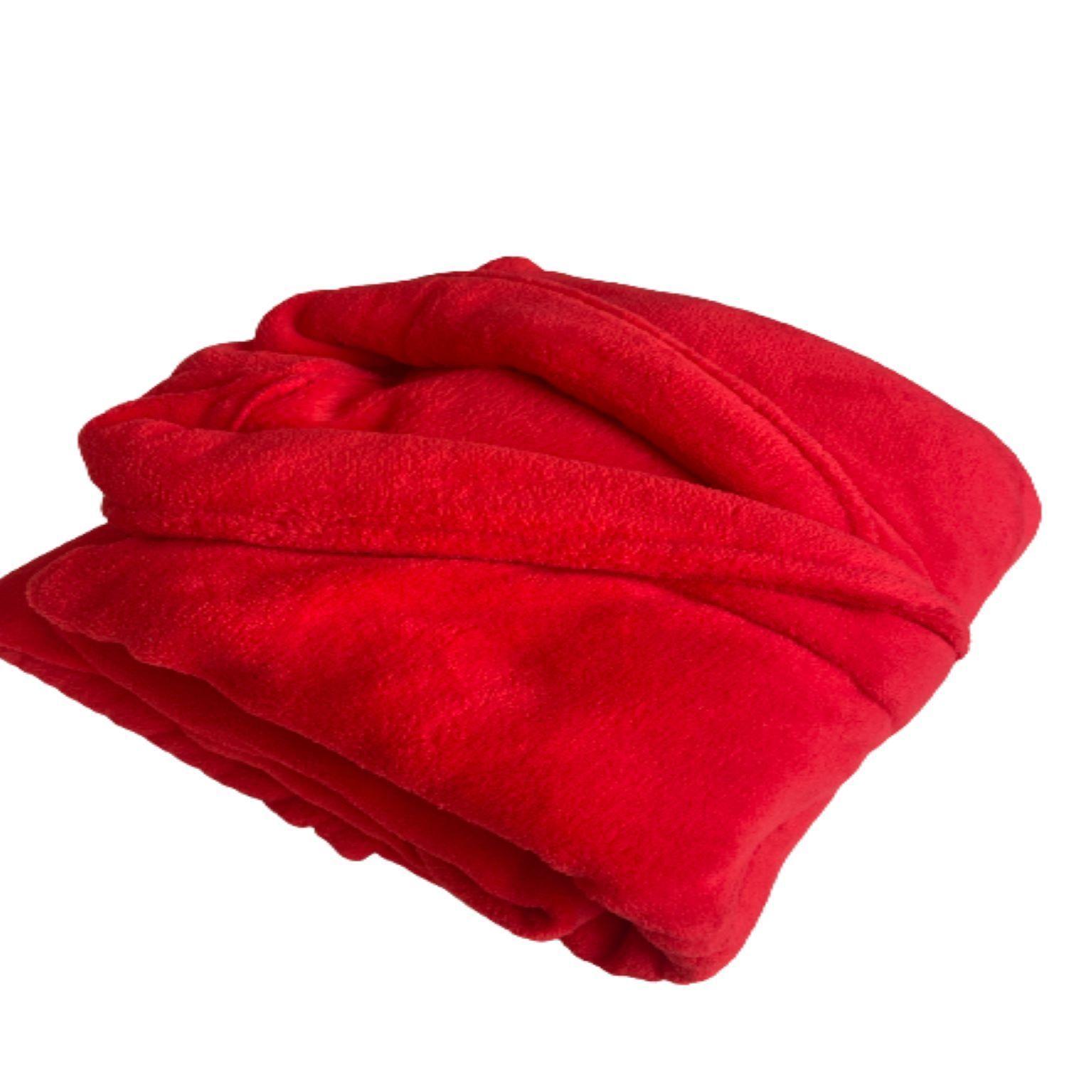 Bata Coral Fleece Niño Infantil Rojo-3