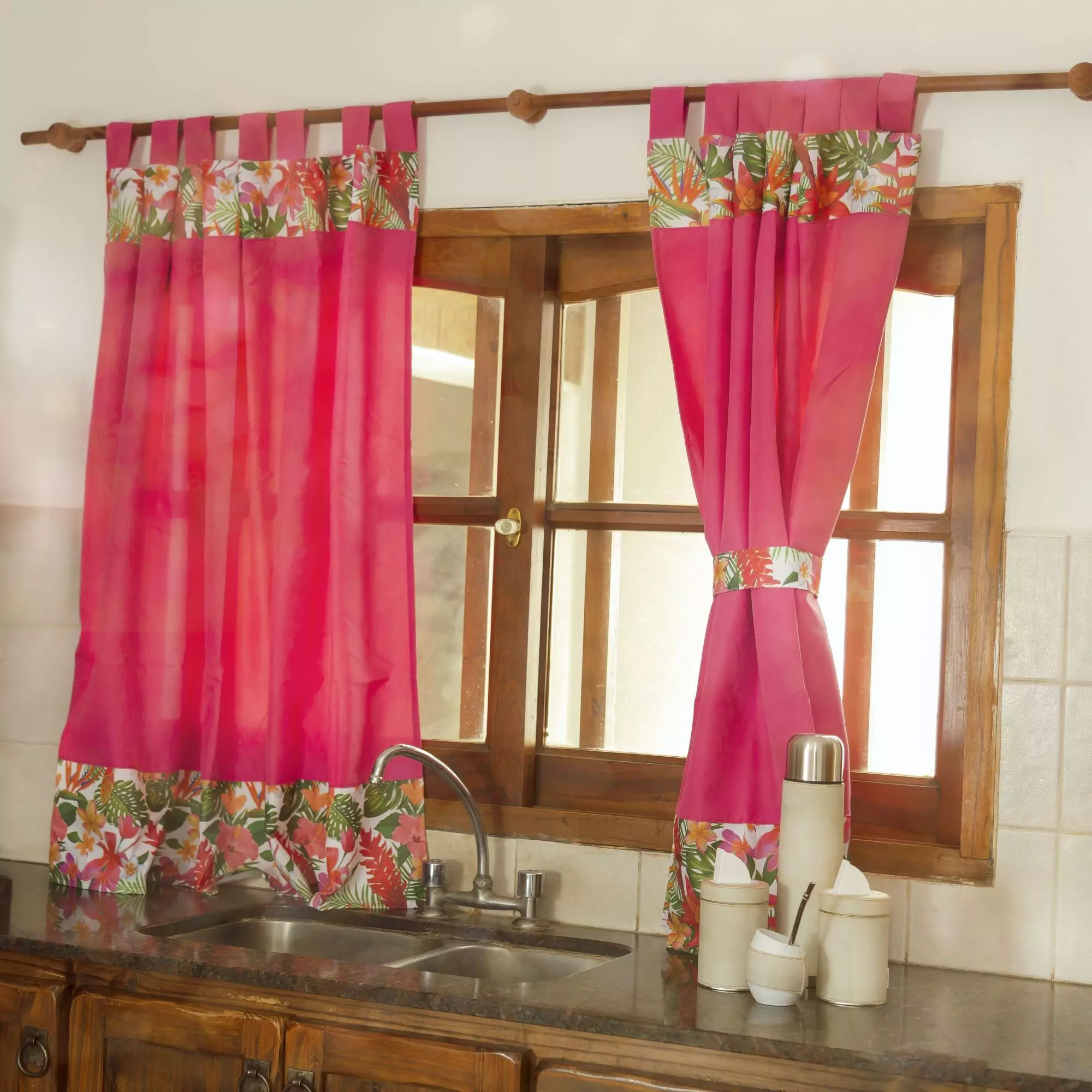 Cortina De Cocina Con Guarda Dos Paños-1