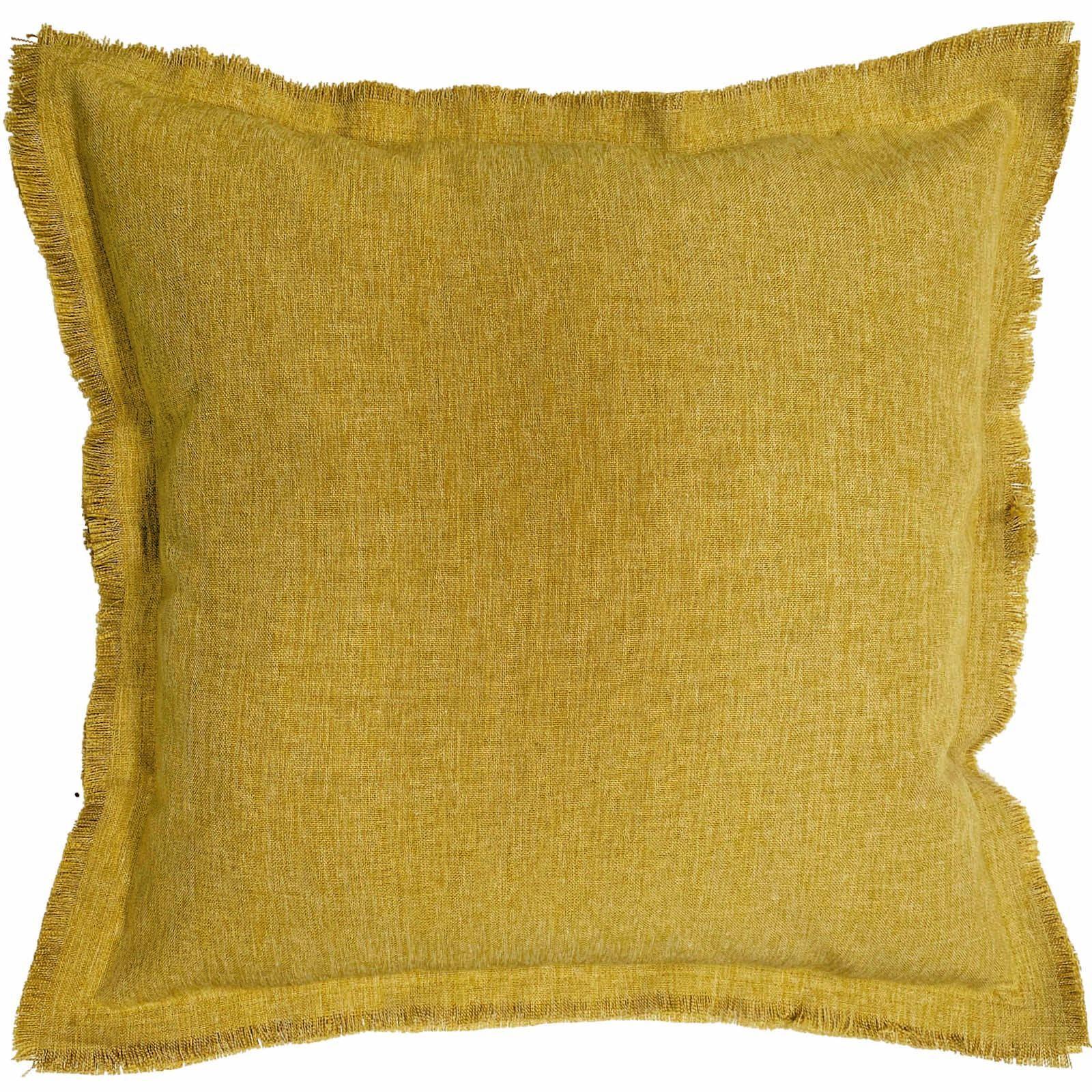 Cojín Mostaza Desflecado 50x50cm-0