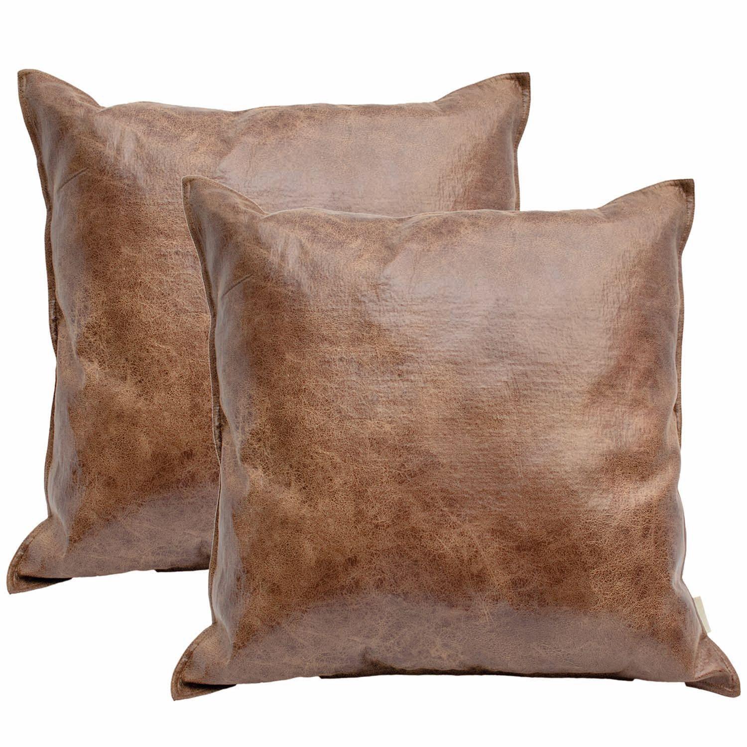 Pack 2 Cojines Deco Cuero 50 x 50-0