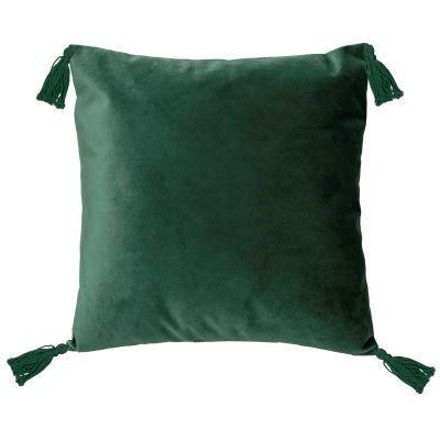 Cojín Verde Borlas 44x44 -0