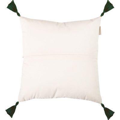 Cojín Verde Borlas 44x44 -1
