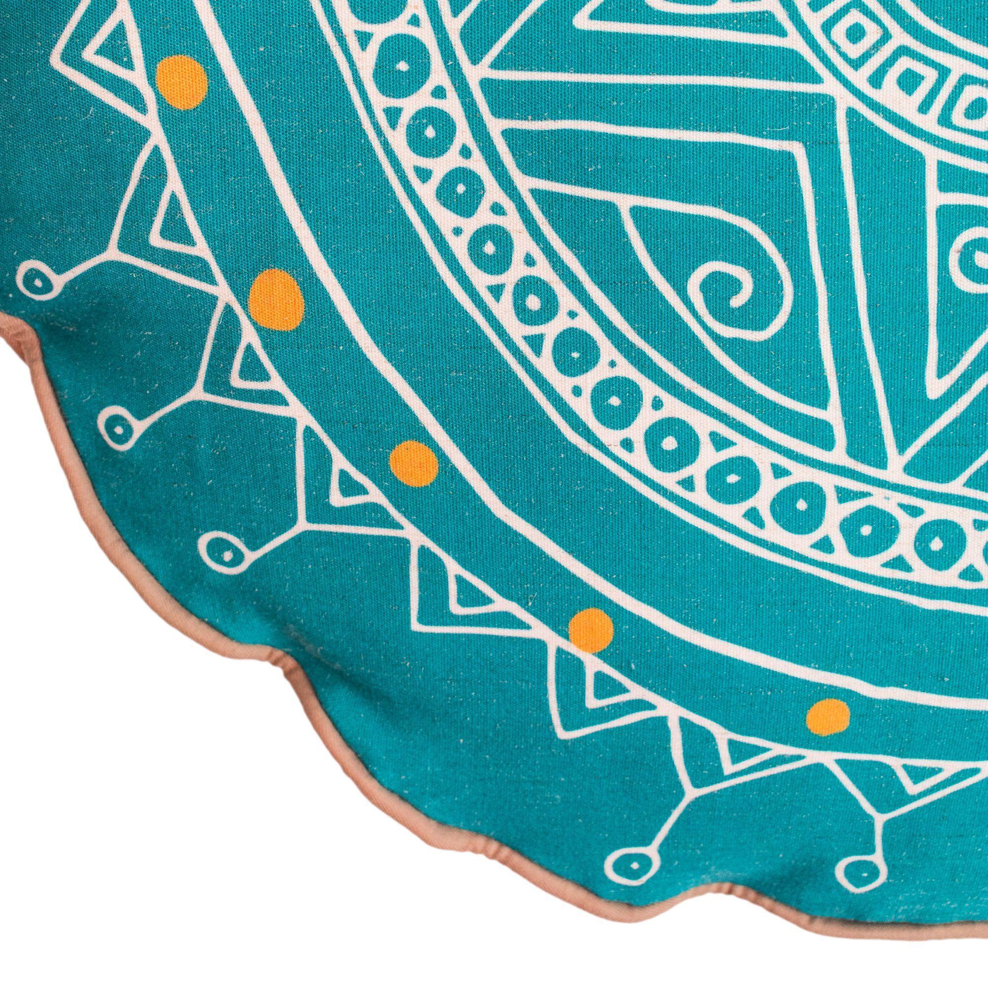 Cojin Redondo Suelo Etnico Turquesa-1
