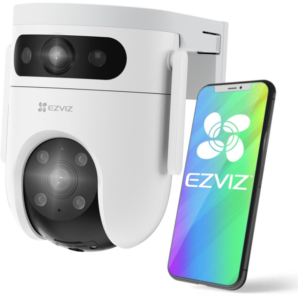 Cámara EZVIZ H9c 2K Dual Lente 6MP Detección IA, Visión Nocturna y Audio, 360°-0