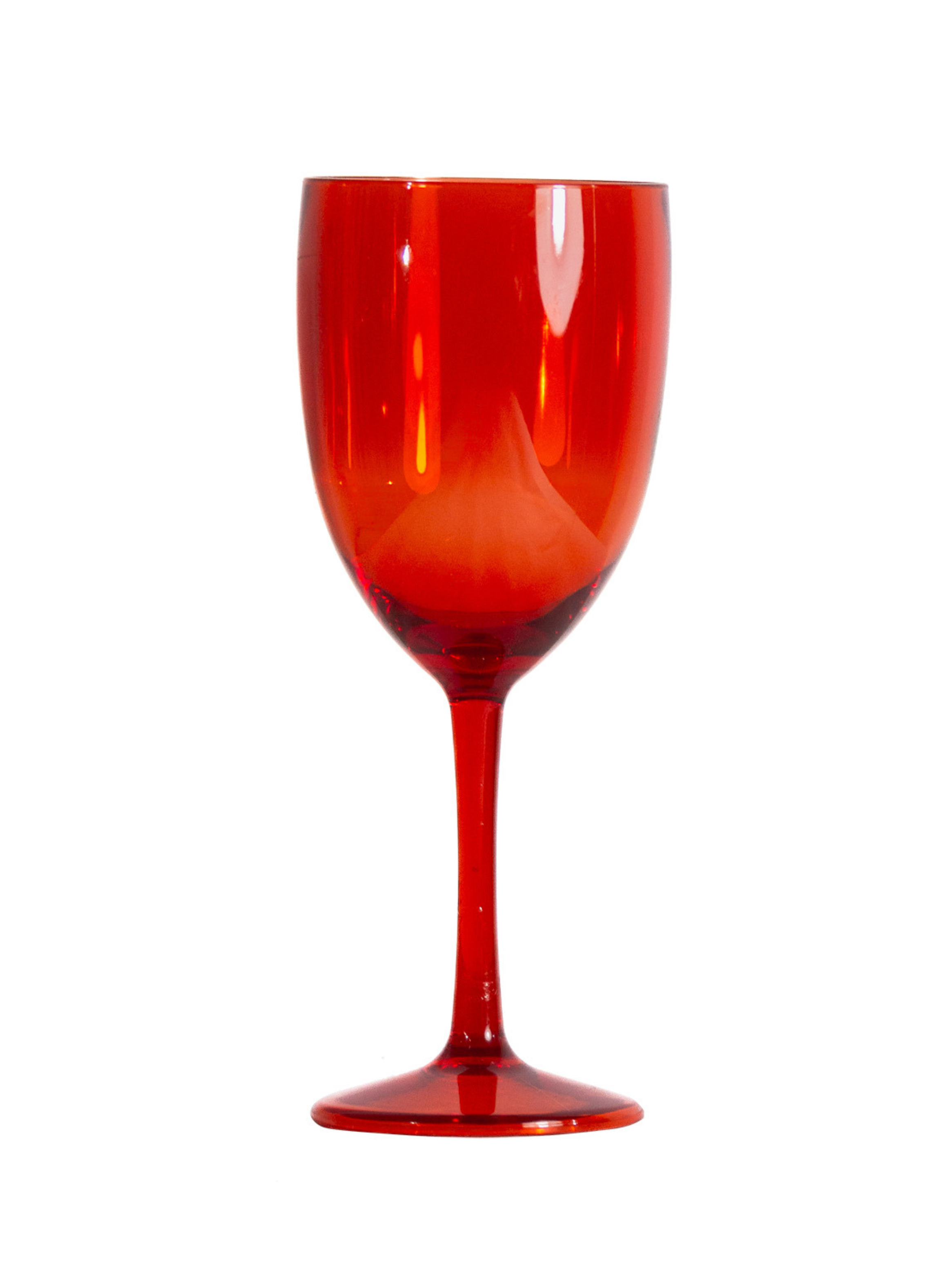 Copas Vino Acrilico 295 ml - Pack 4 - Rojo Traslucido-1