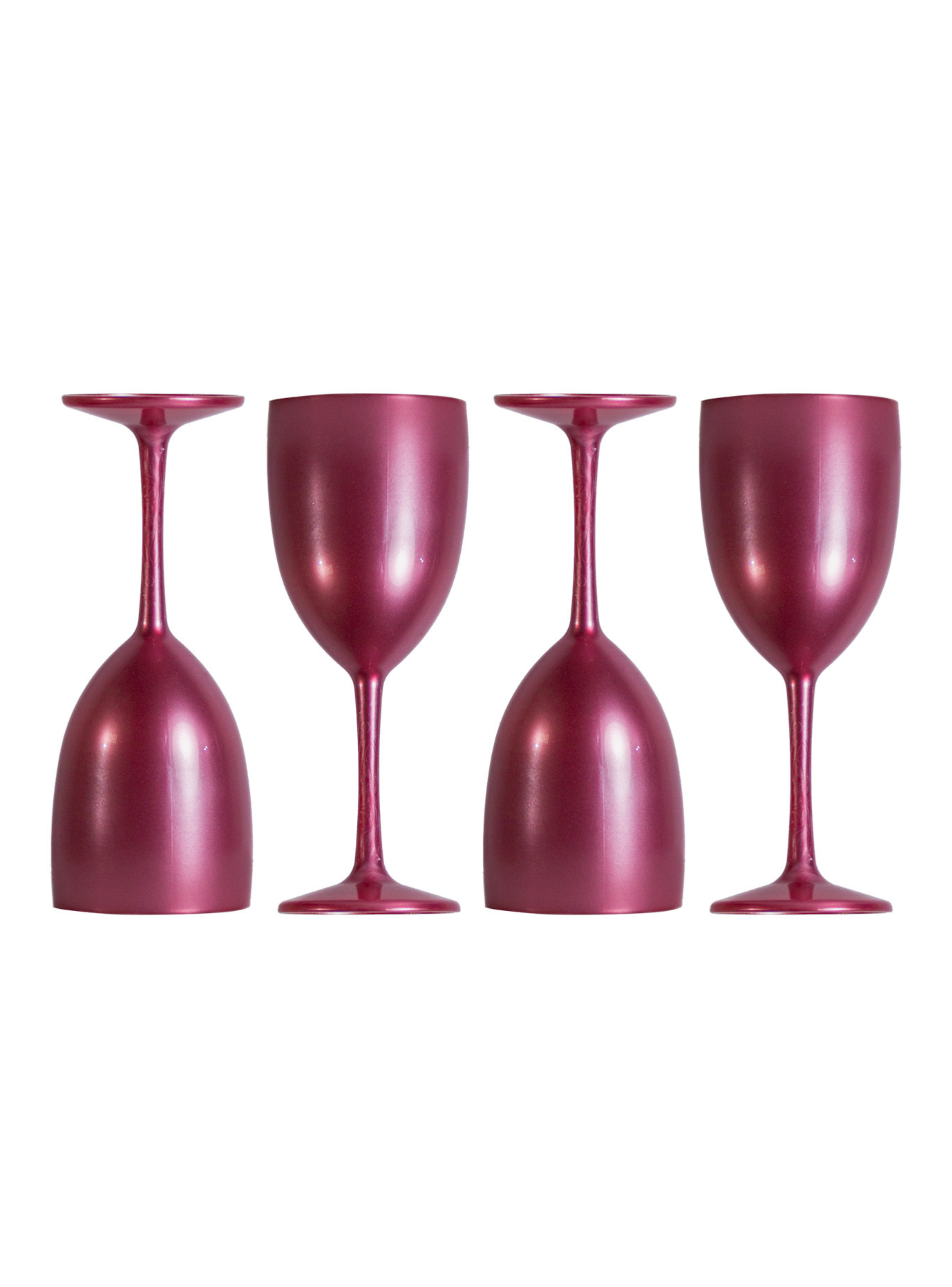 Copas Vino Acrilico 295 ml - Pack 4 - Rosado Perlado-0