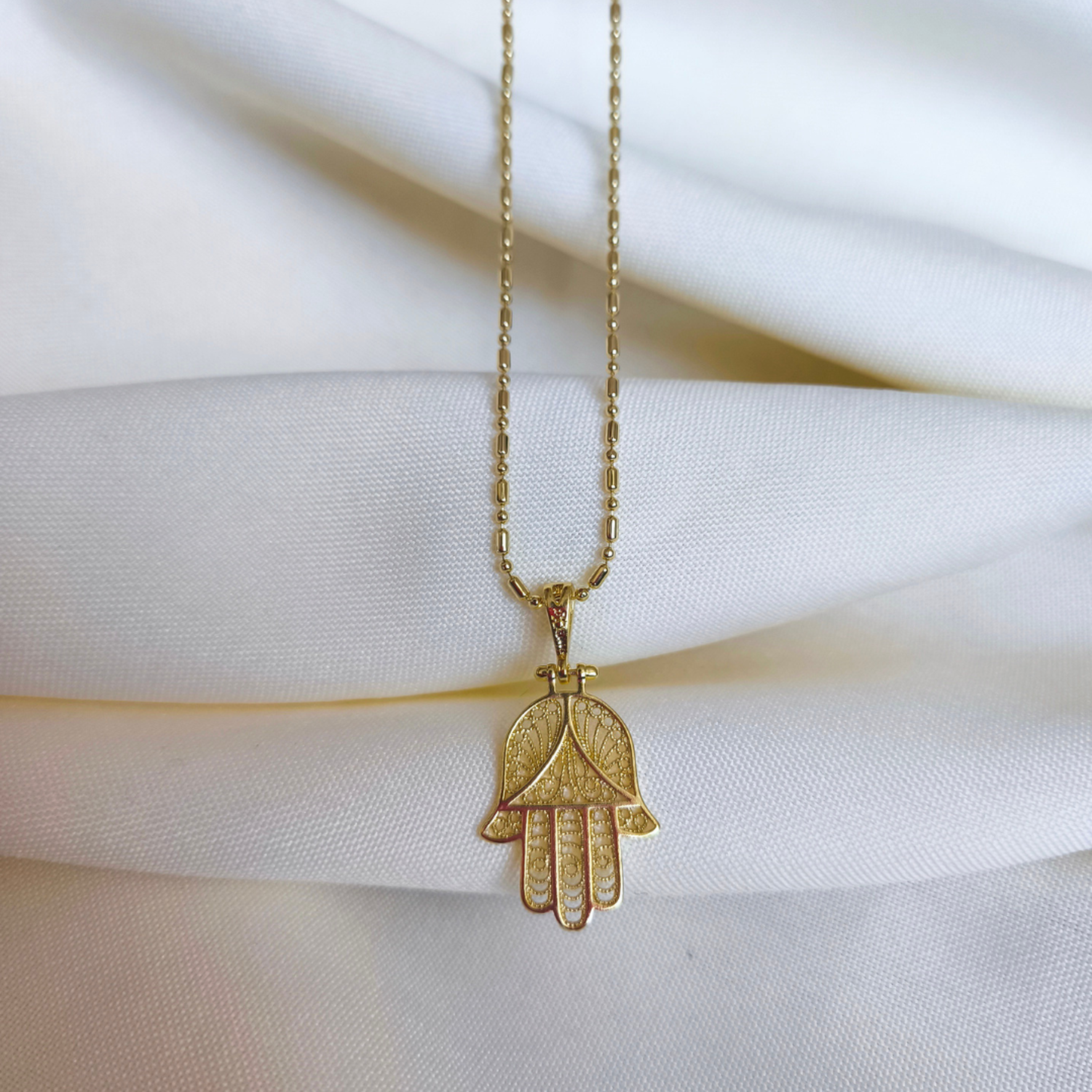 Collar Mano de Fátima Oro laminado-2