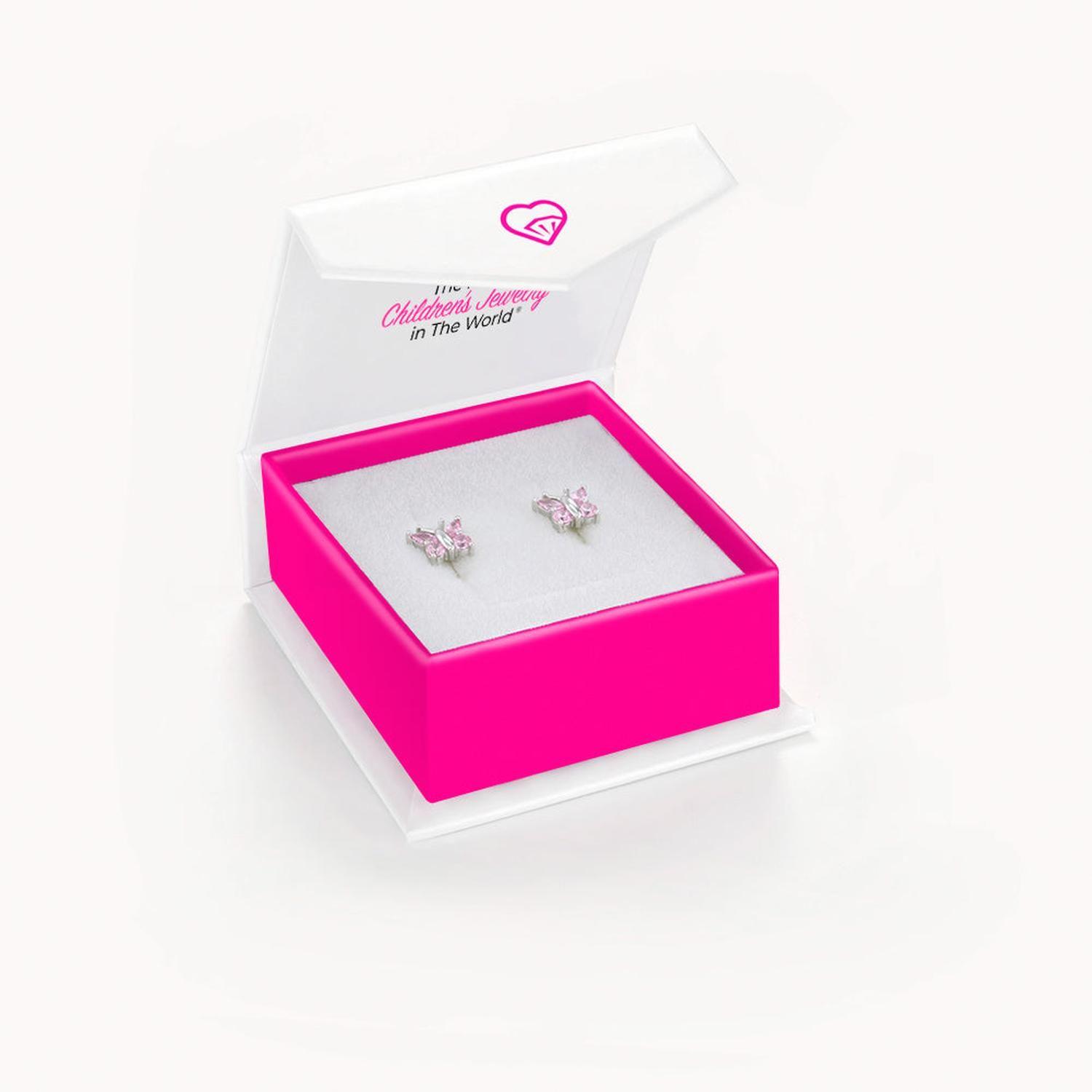 Aros Mariposa de Plata 925 Certificada con Circones Rosados | Un símbolo de transformación y liberta-3