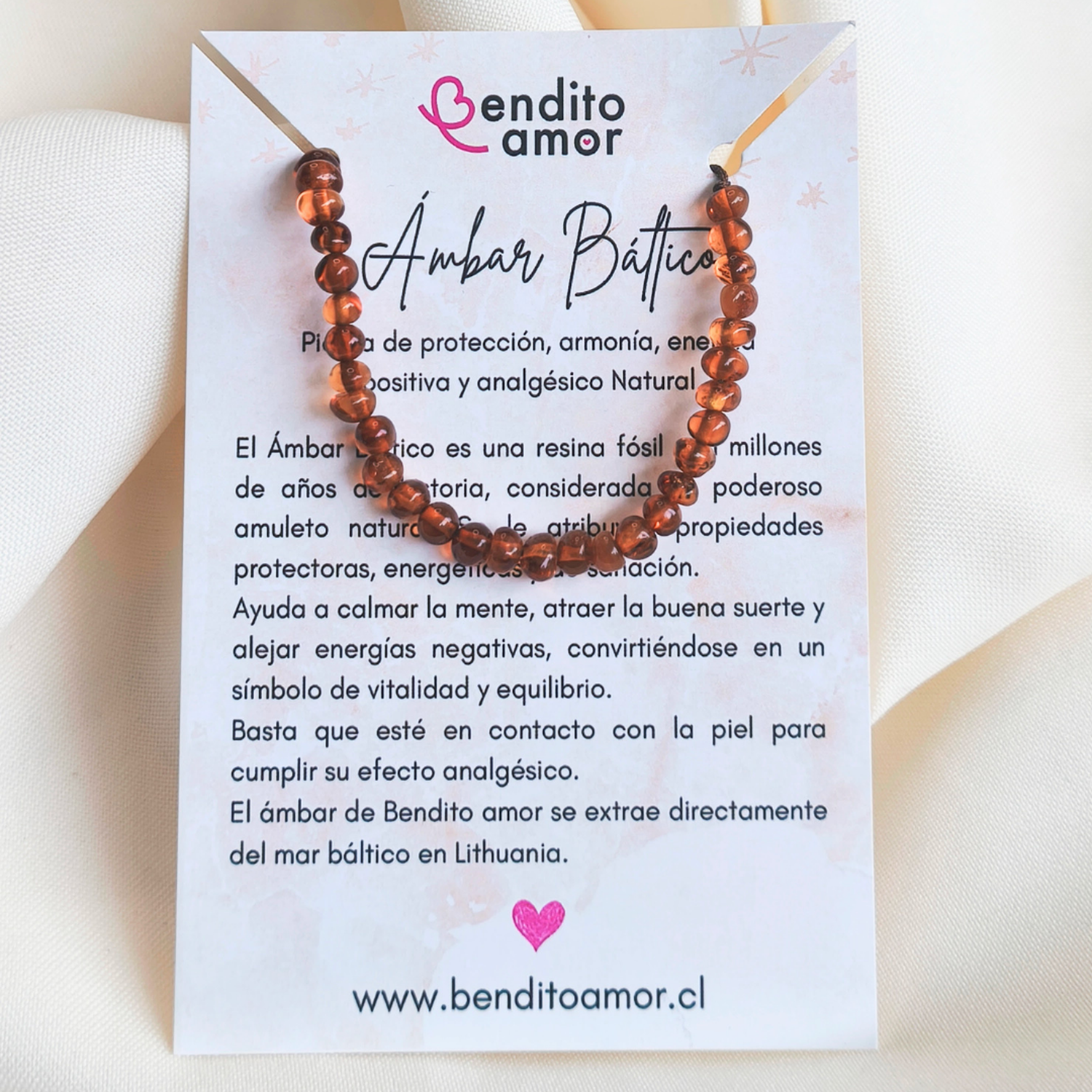 Pulsera ajustable ámbar cognac unisex-2