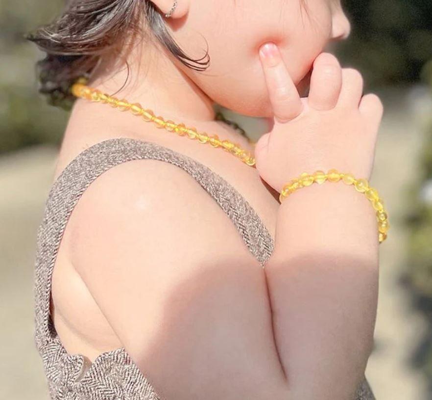 Pulsera Ámbar Mis Dientes Bebé 14 Cm (ámbar Certificado)-1