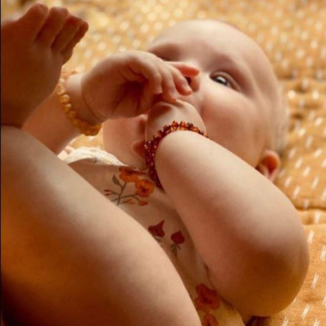 Pulsera Ámbar Mis Dientes Bebé 14 Cm (ámbar Certificado)-2