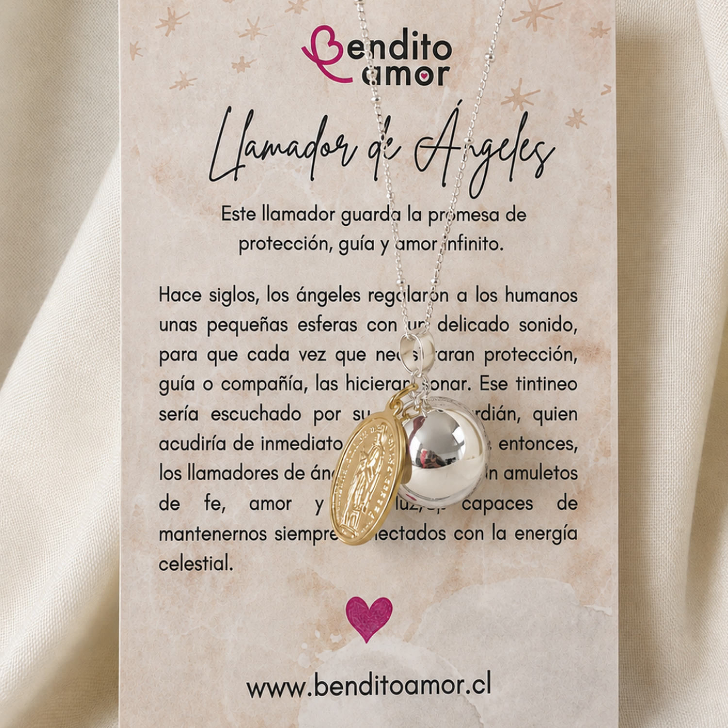 Llamador de Ángeles de la Fertilidad — Virgen de la Dulce Espera | Cadena 110 cm-1