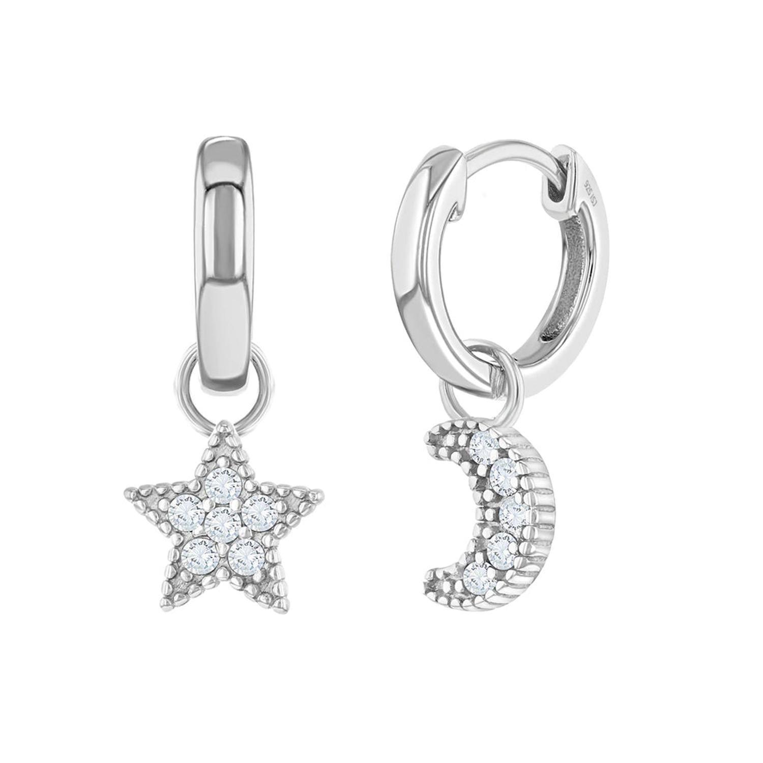 Argollas de plata 925 y circones sol y luna-0