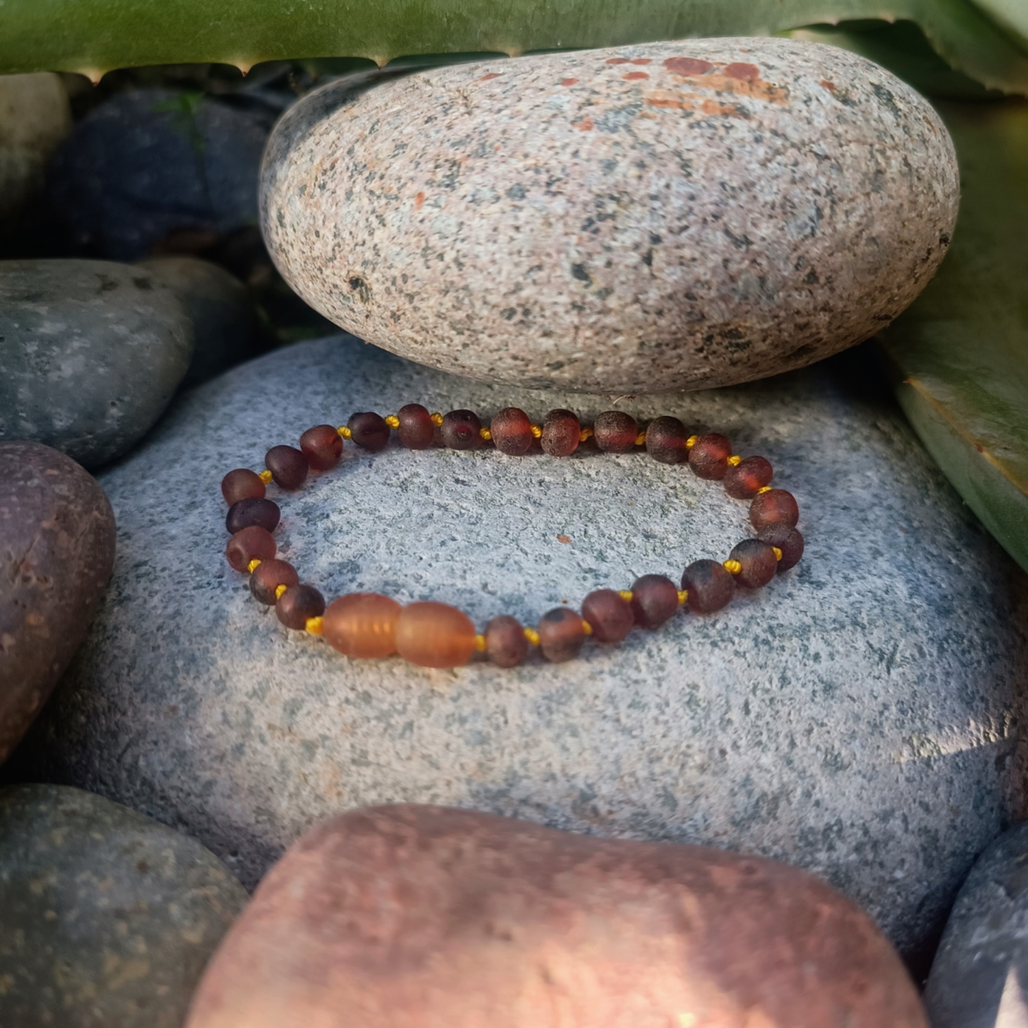 Pulsera ámbar Cognac sin pulir 16 cm-0