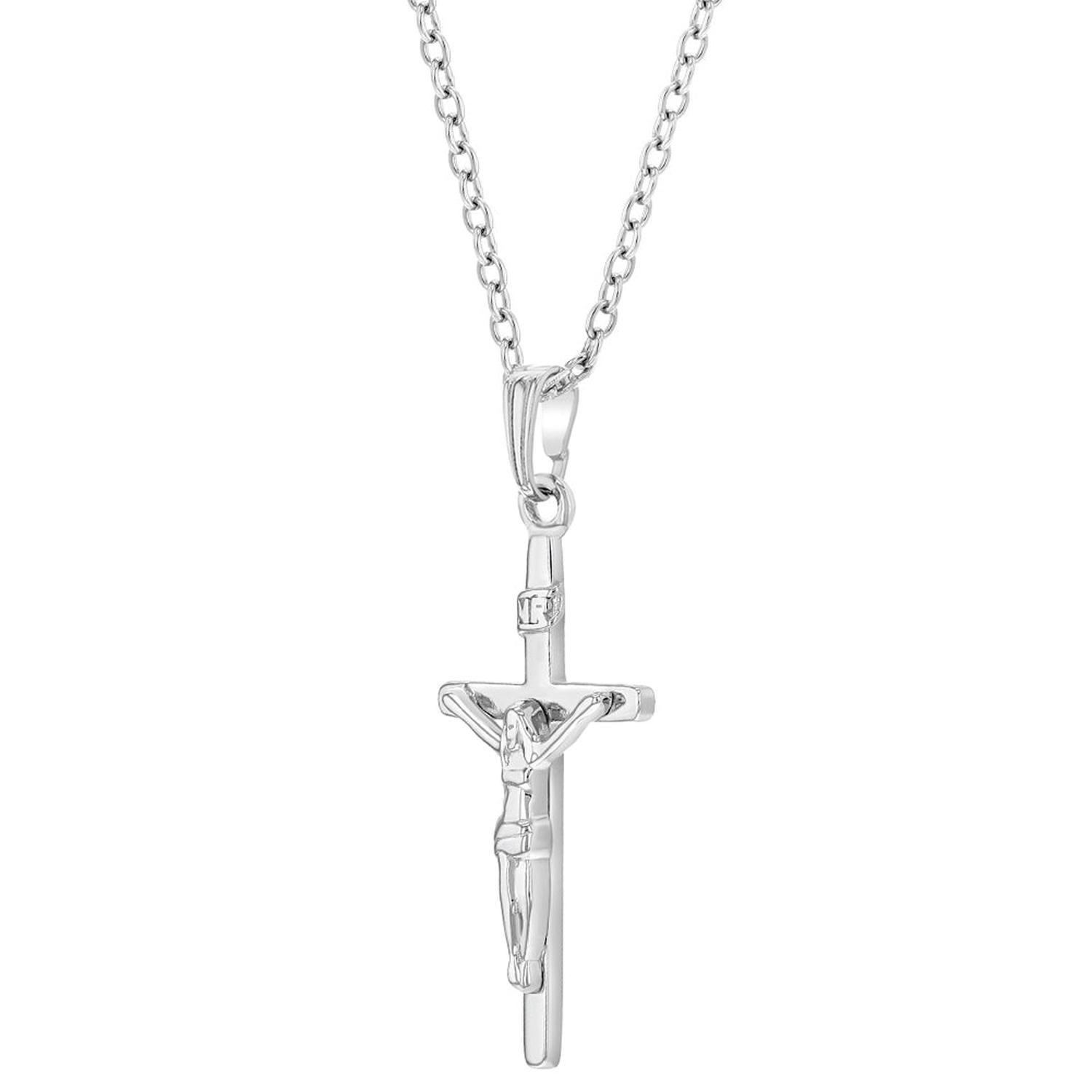 Collar colgante de cruz de Jesús de plata 925-1