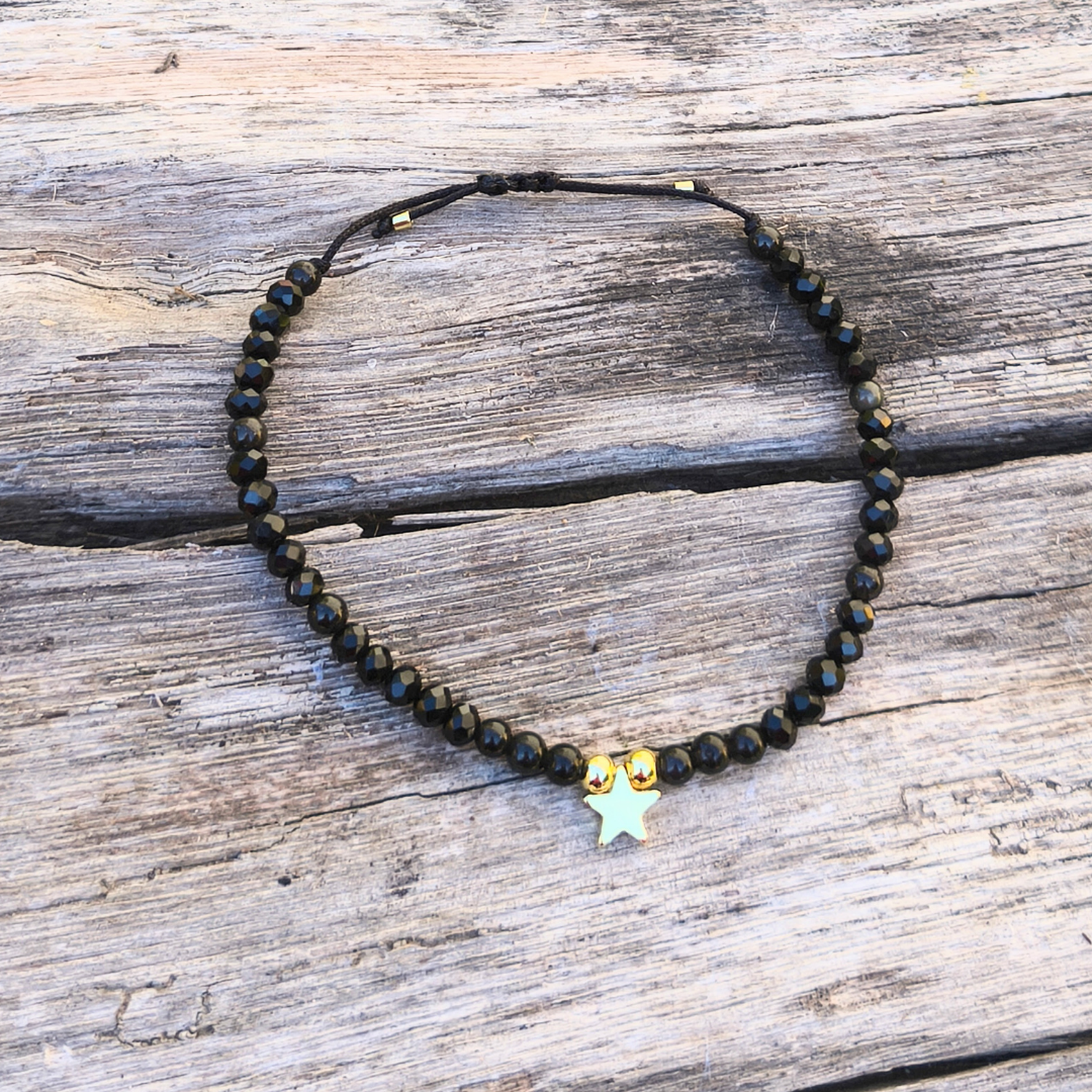 Pulsera obsidiana y cristales-1