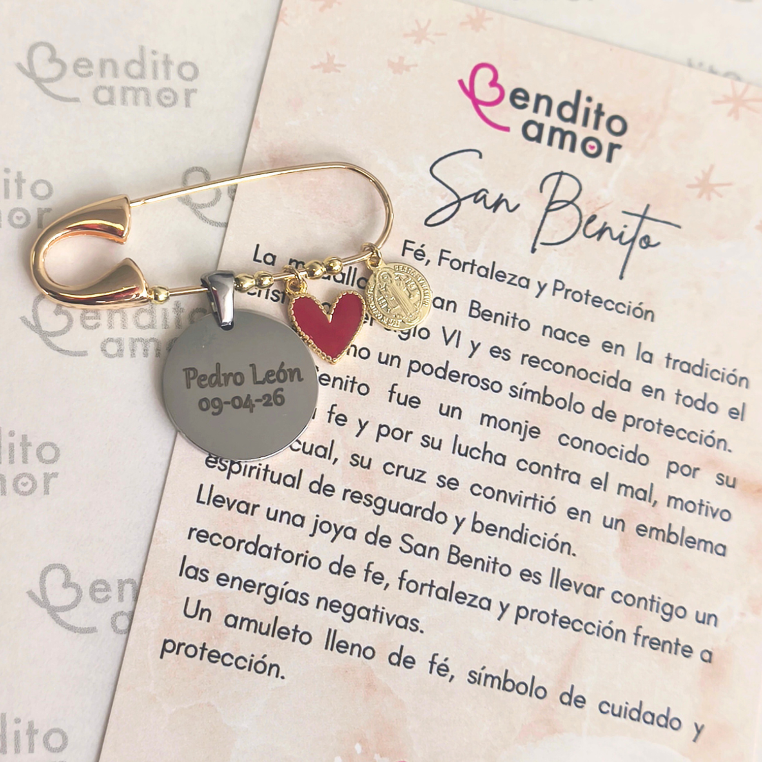 Prendedor San Benito Personalizada Bautizo-0