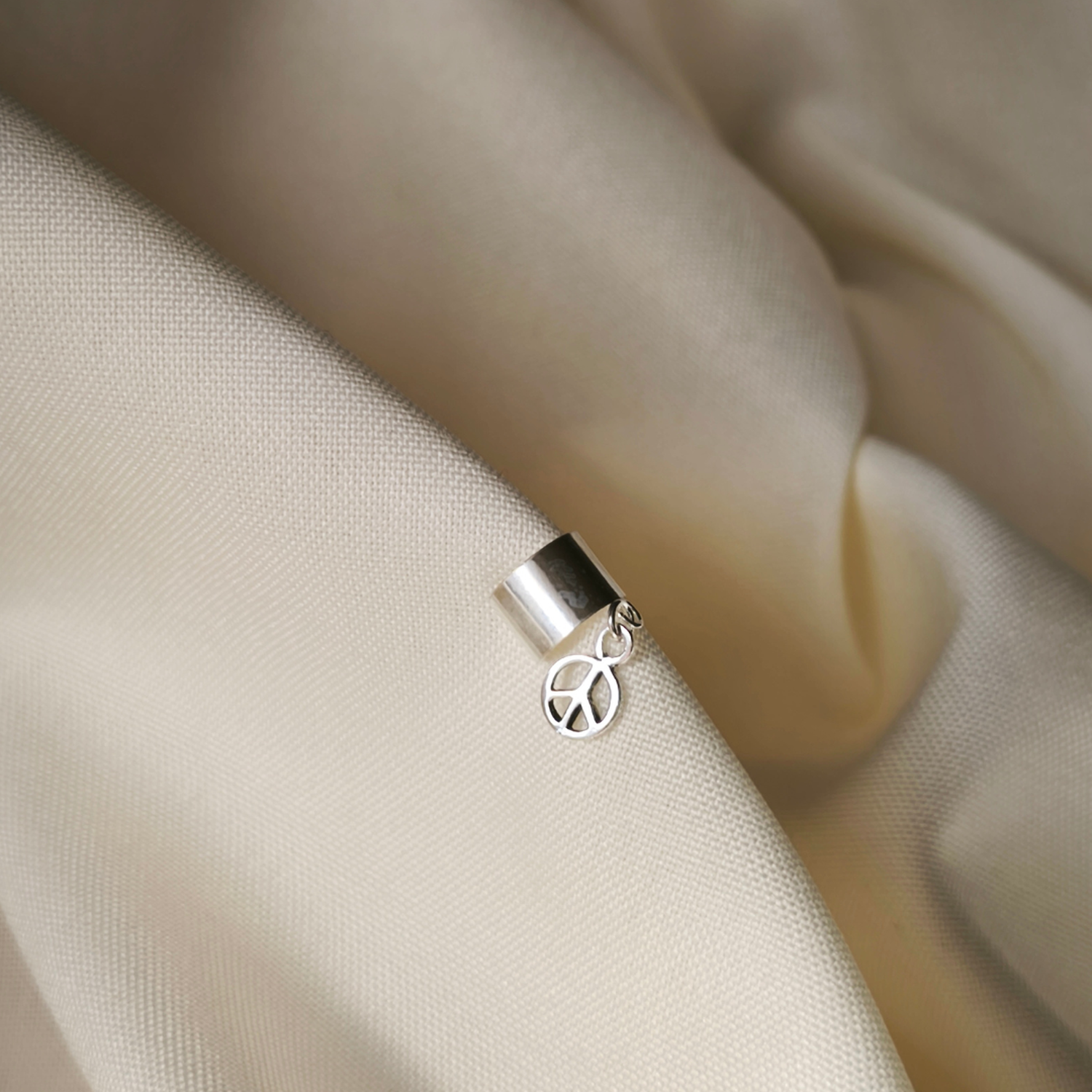 Aro Ear cuff Amor y Paz plata 925-2