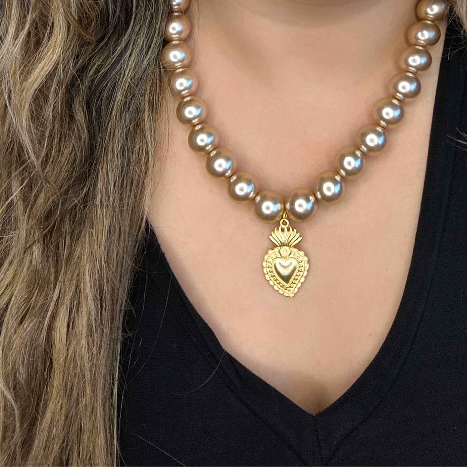 Collar Glamour y Bronze Maxiperlas-2