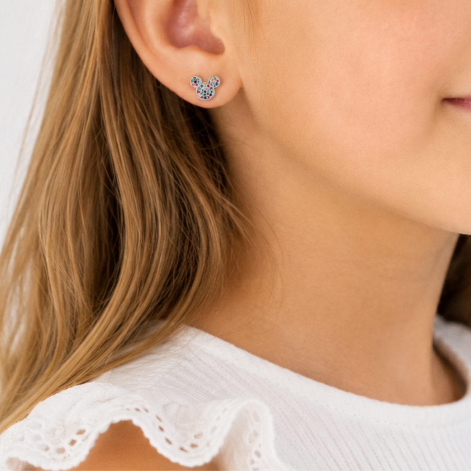 Aros de Plata 925 Minnie con Circones de Colores – la primera joya de verdad para ella-0
