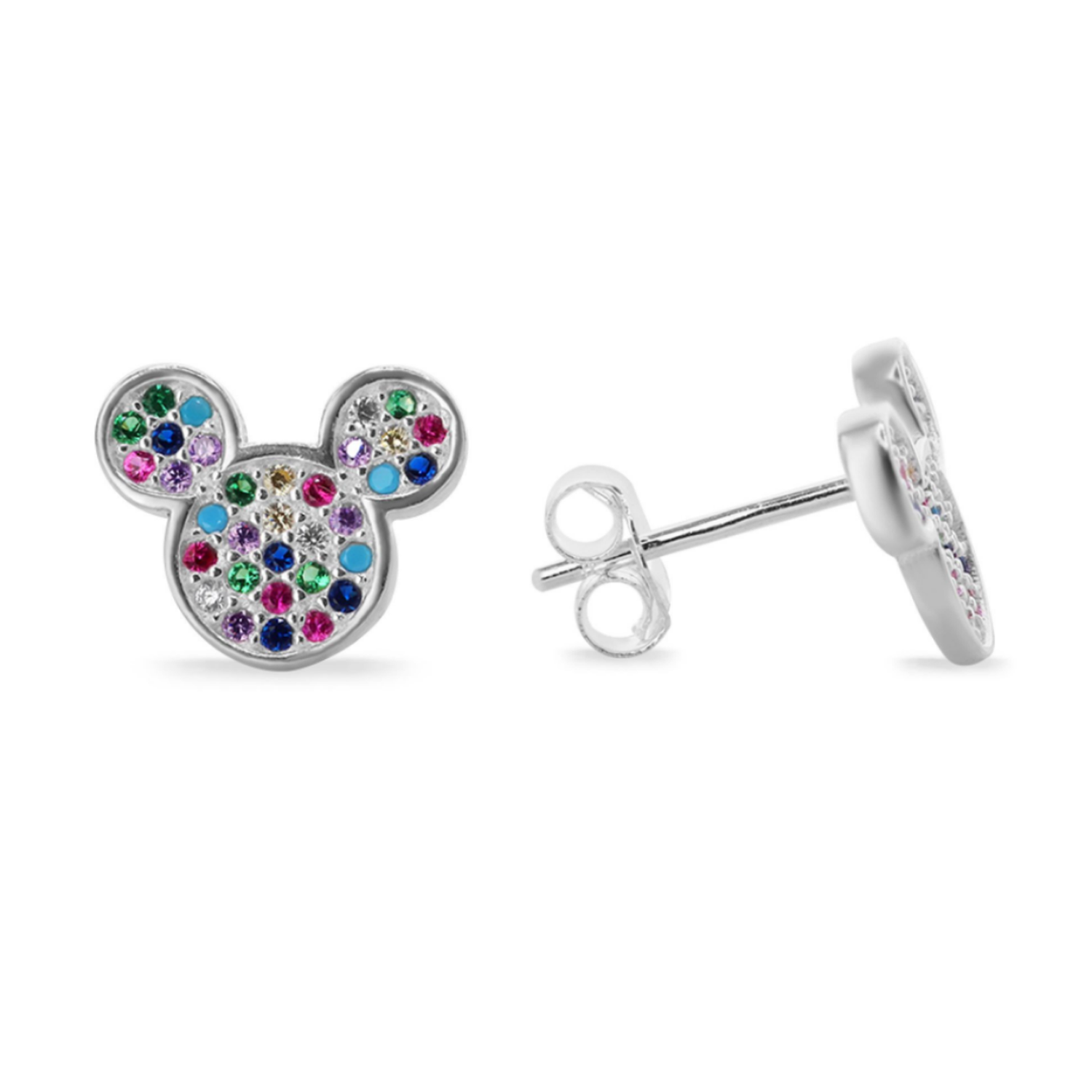 Aros de Plata 925 Minnie con Circones de Colores – la primera joya de verdad para ella-1
