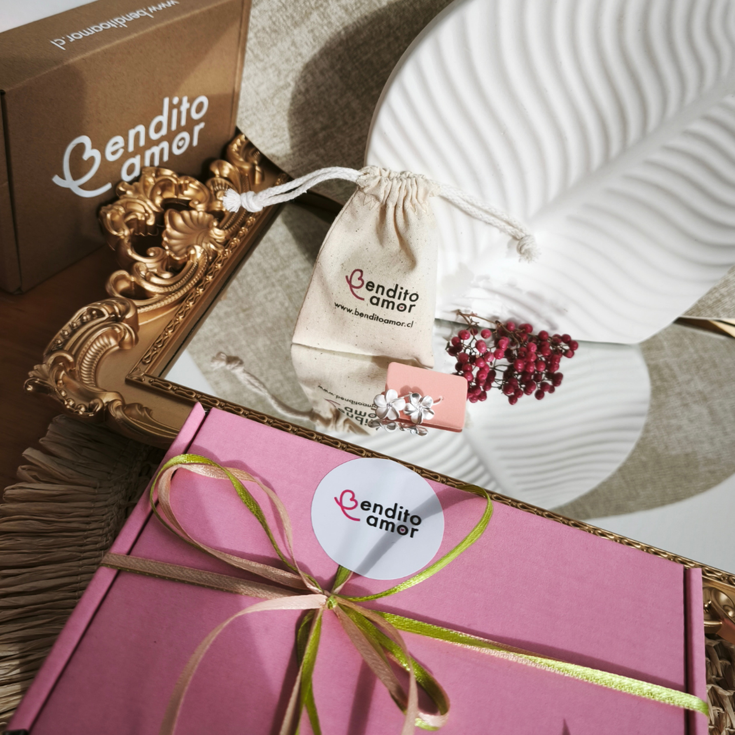 Collar oro y guindas/ cerezas 45 cm-4