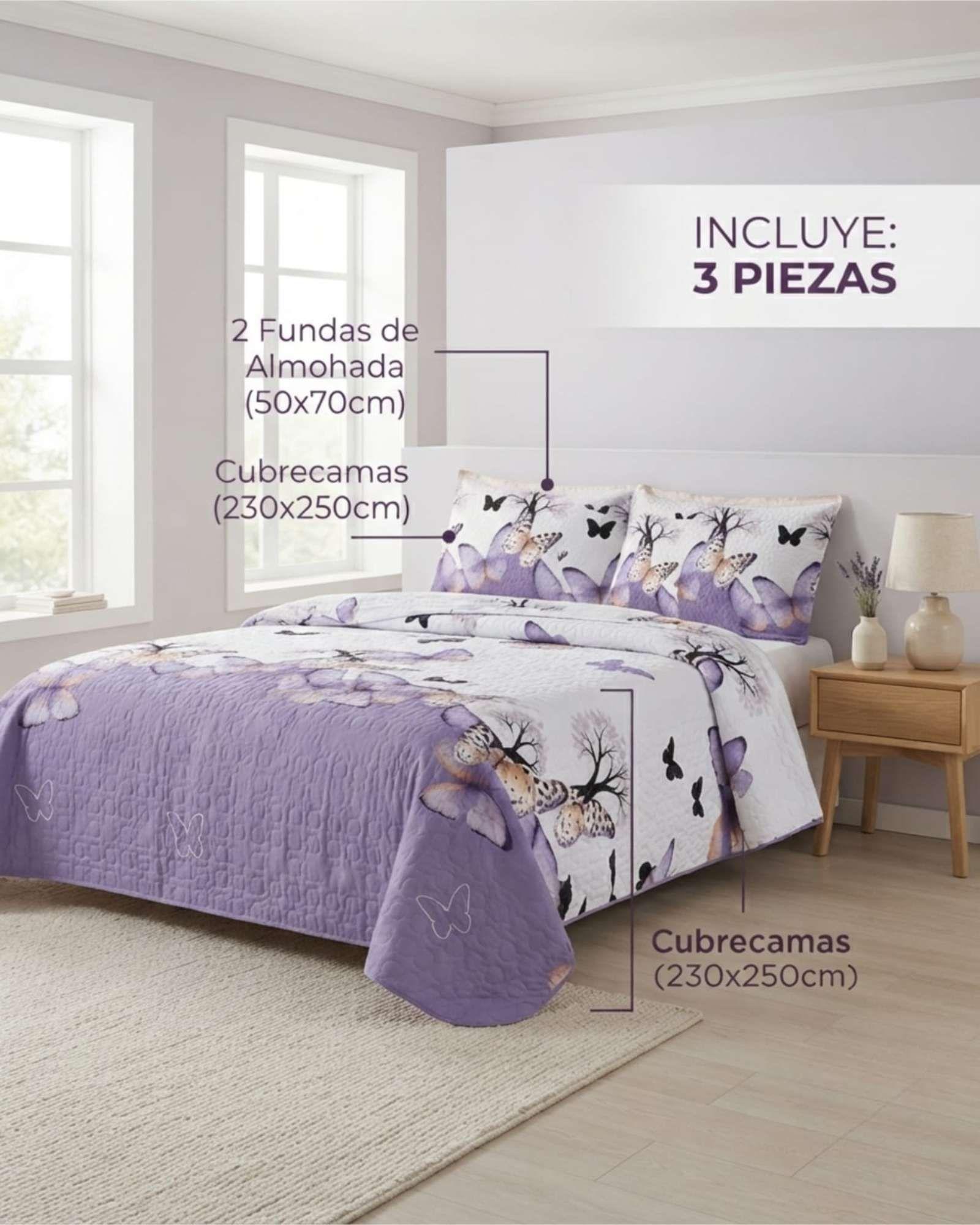 Quilt De Verano King Mas Almohadas Transpirable Y Suave m9-3